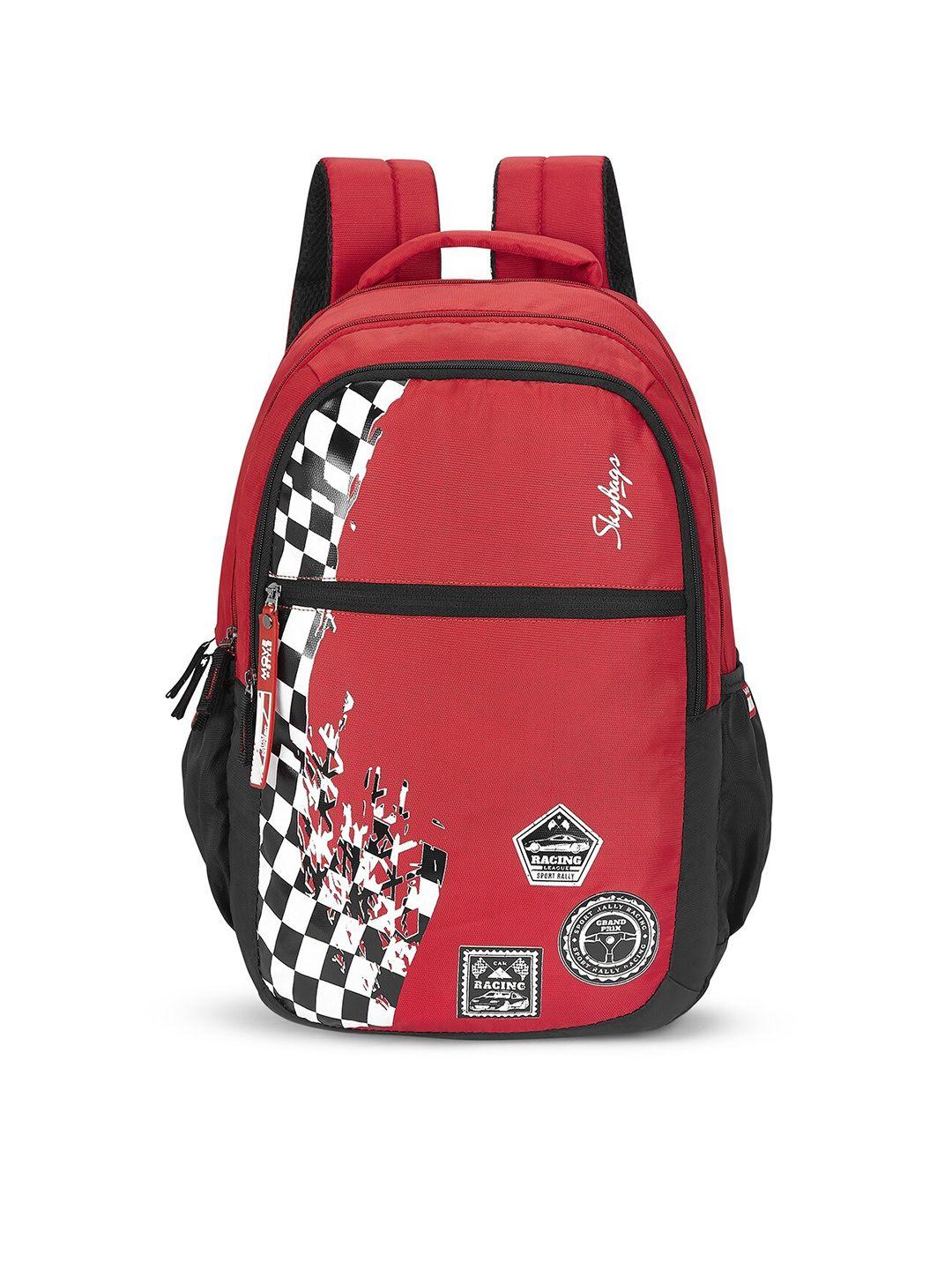 skybags-unisex-red-&-white-graphic-backpack