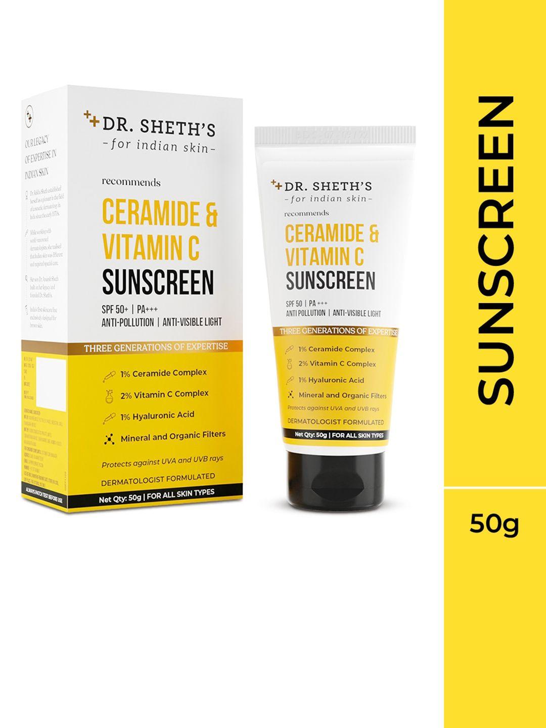 DR. SHETHS Ceramide & Vitamin C SPF 50+ Sunscreen - 50g