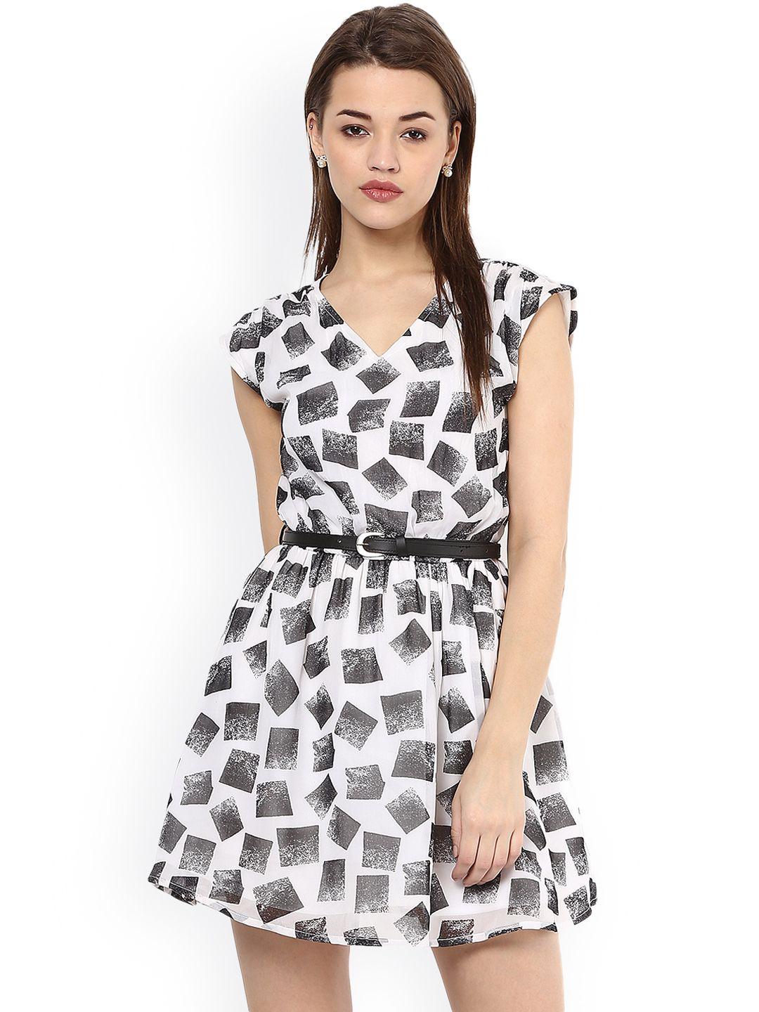 la-zoire-women-white-printed-fit-and-flare-dress