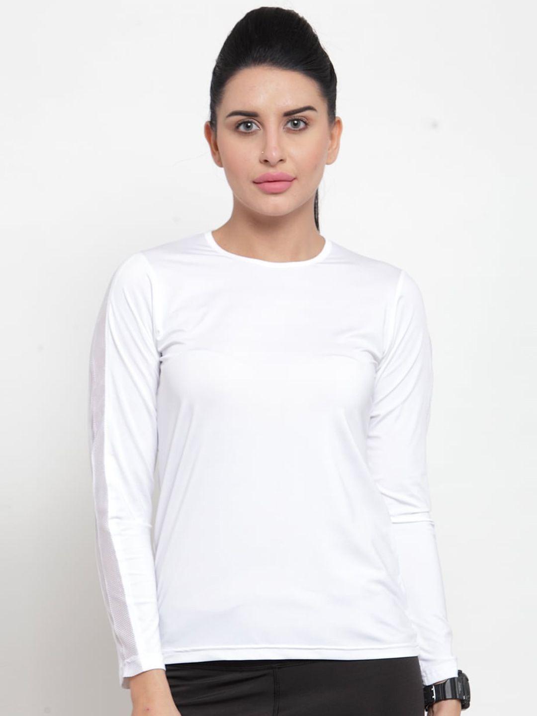 Boston Club Women White Dri-FIT Applique T-shirt