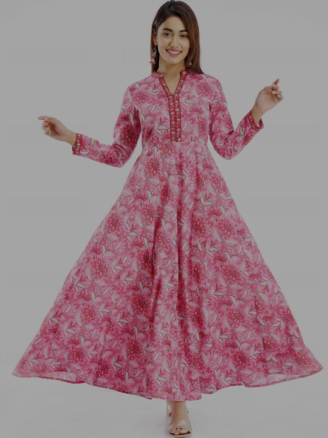 parchhai-women-pink-floral-printed-anarkali-kurta