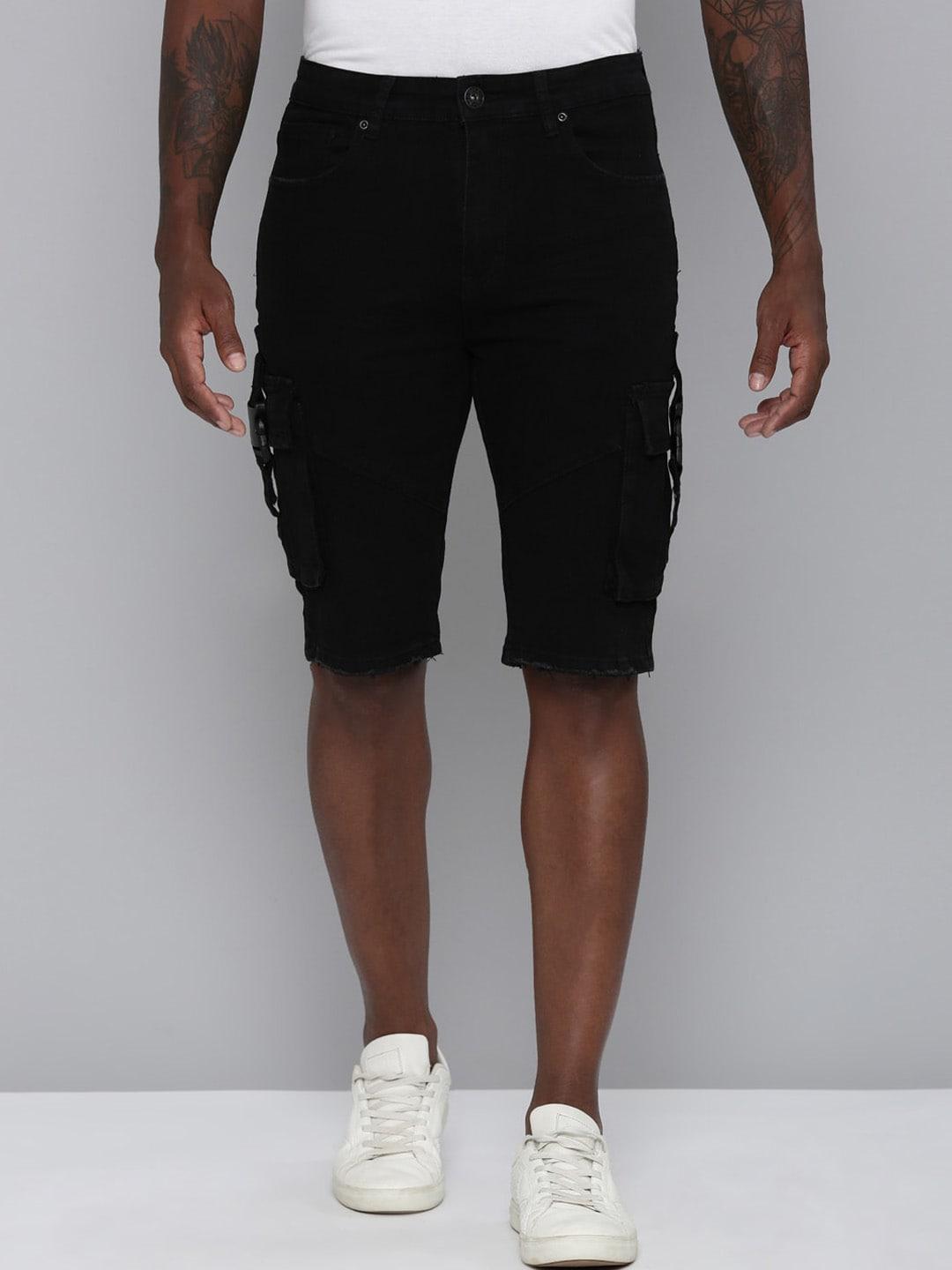 WAIMEA Men Black Cargo Shorts