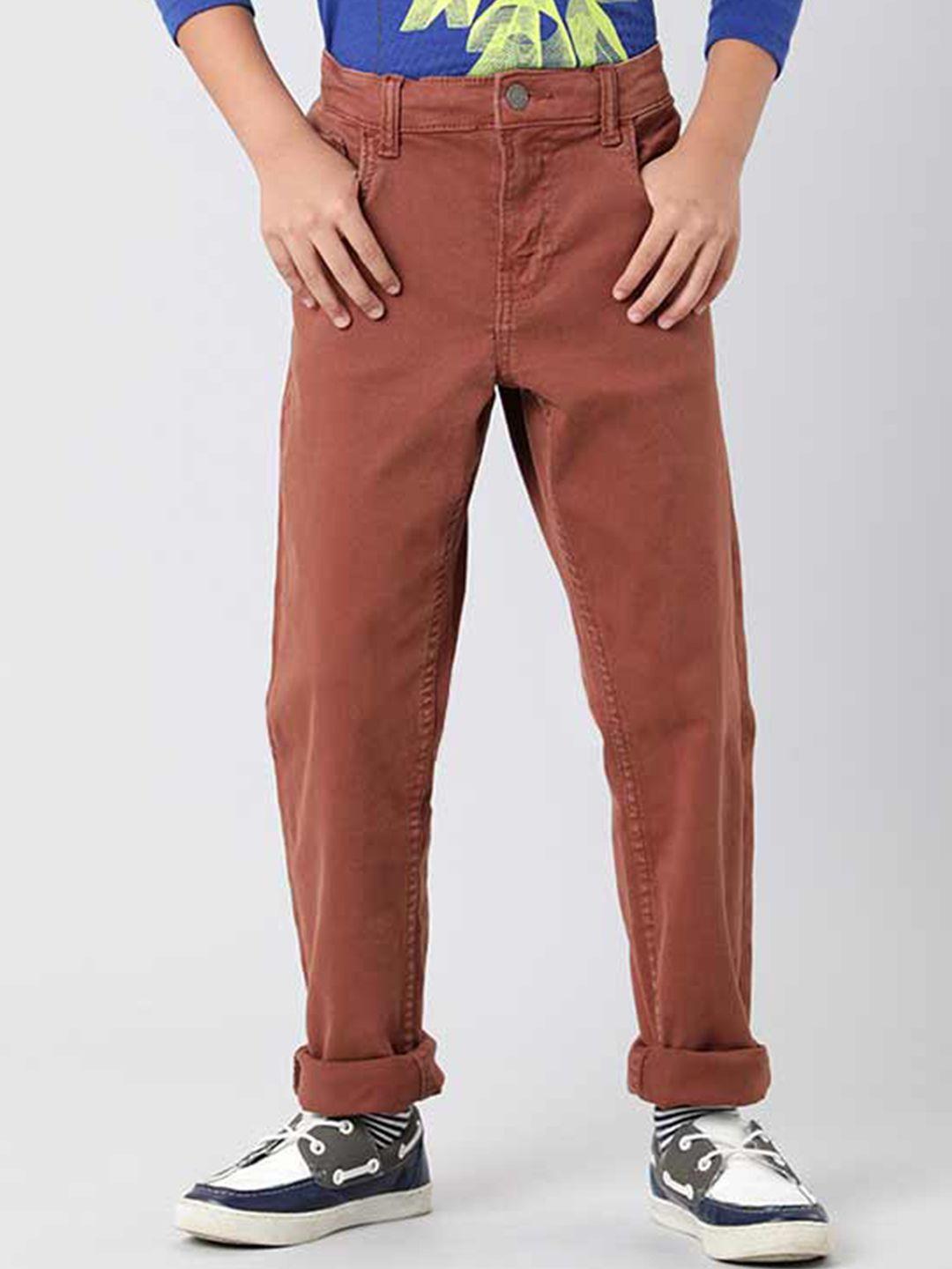 Indian Terrain Boys Red Low Distress Jeans