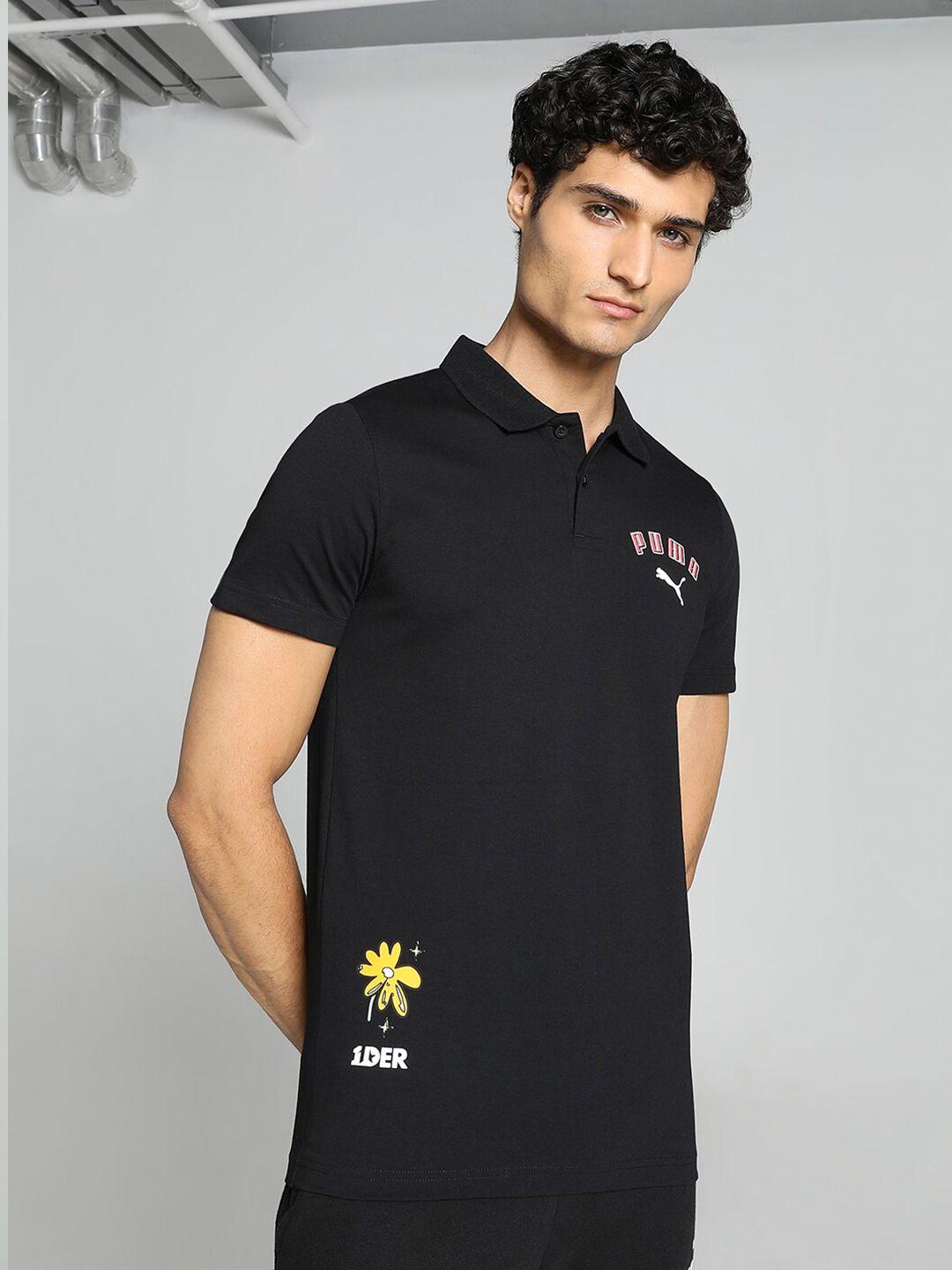 Puma x1DER Men Graphic-Printed Slim-Fit Cotton Polo T-Shirt