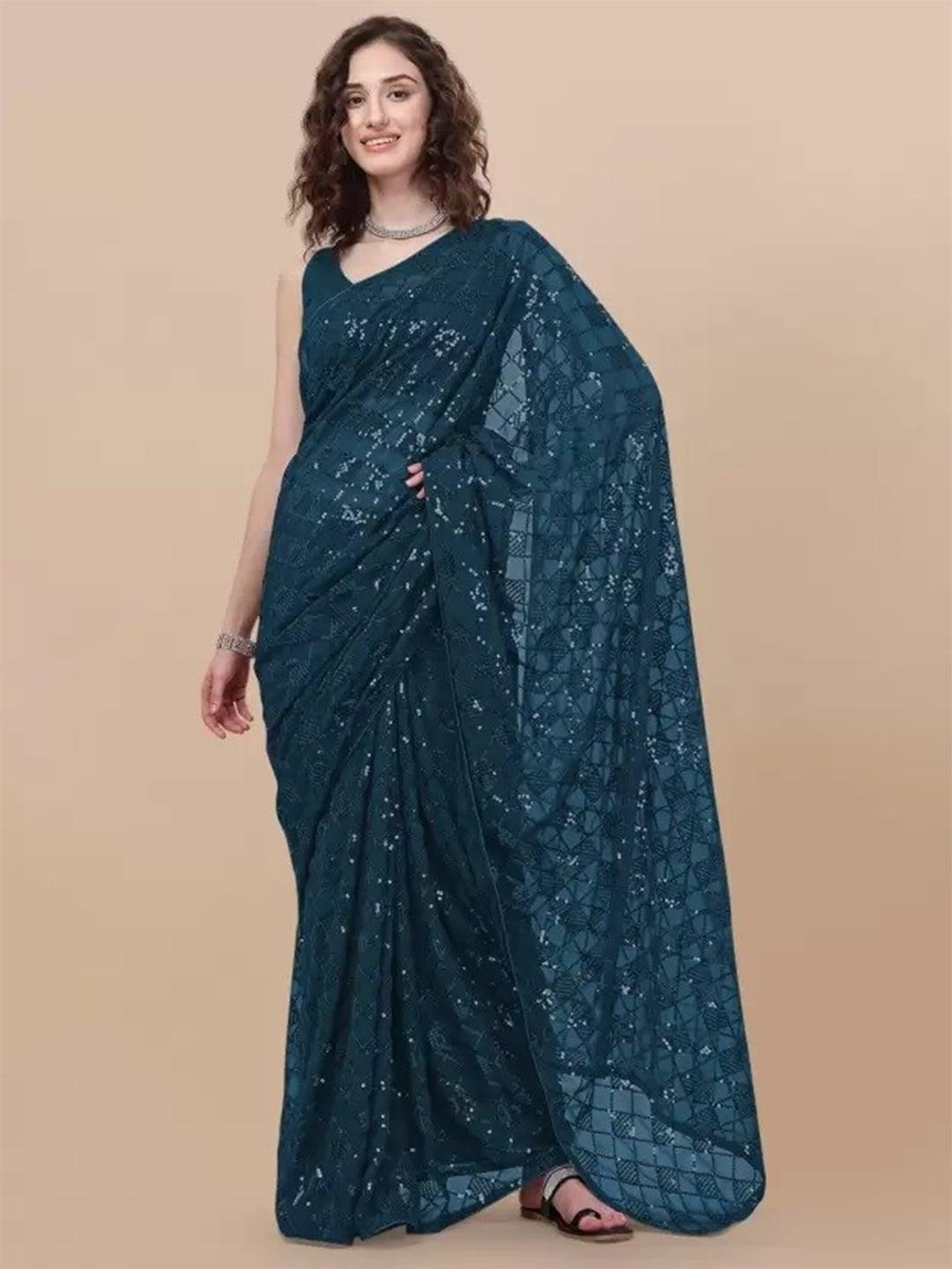 CLOMITA Sequin Embellished Saree