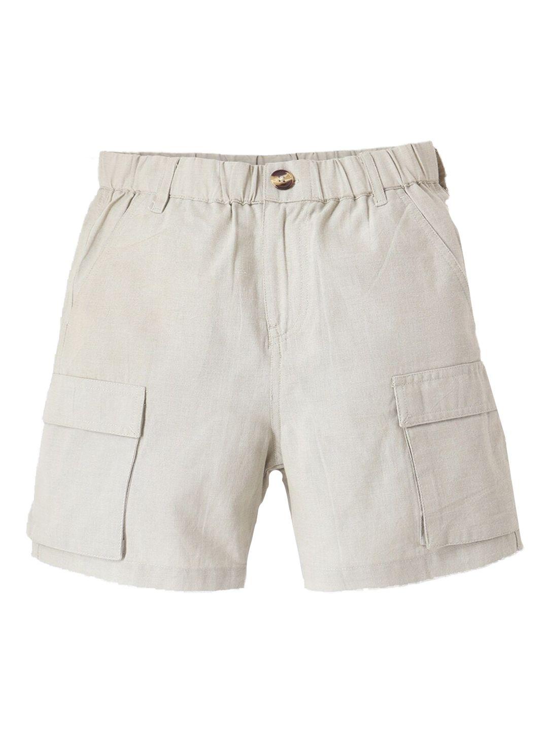 Cherry Crumble Boys Mid-Rise Cotton Cargo Shorts