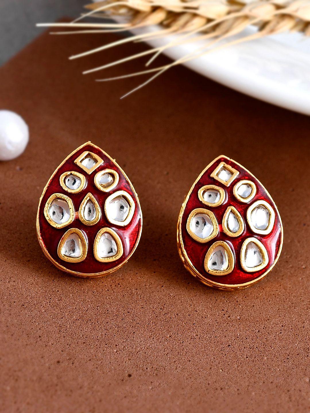 shoshaa-gold-plated-teardrop-shaped-studs-earrings