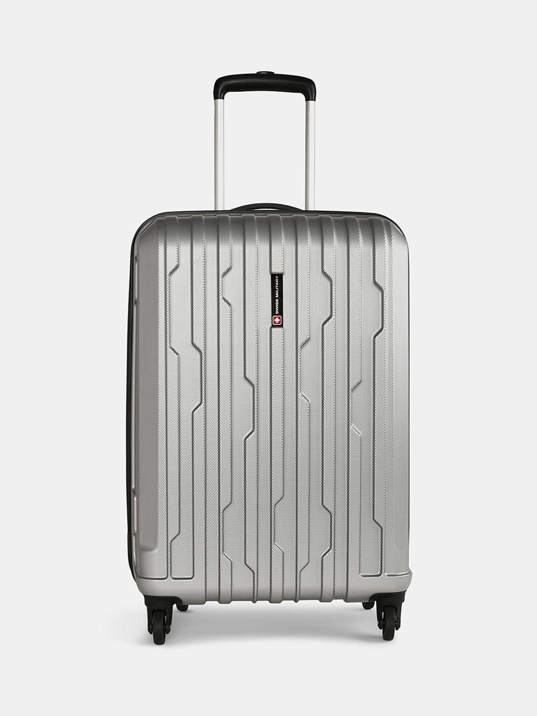 SWISS MILITARY Crystal Textured Hard Medium Trolley Suitcase - 60 cm