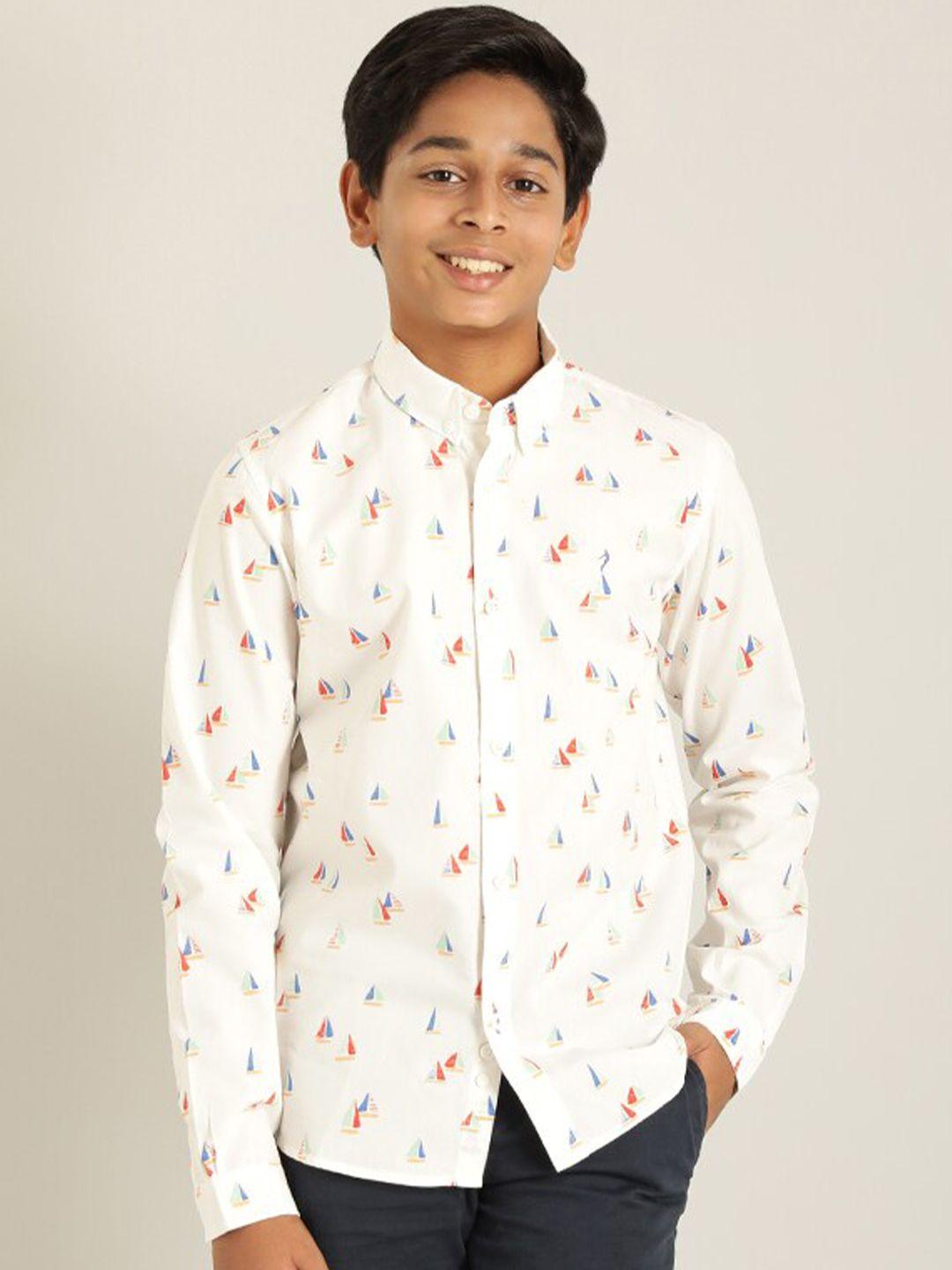 Indian Terrain Boys Classic Fit Nautical Printed Casual Pure Cotton Shirt