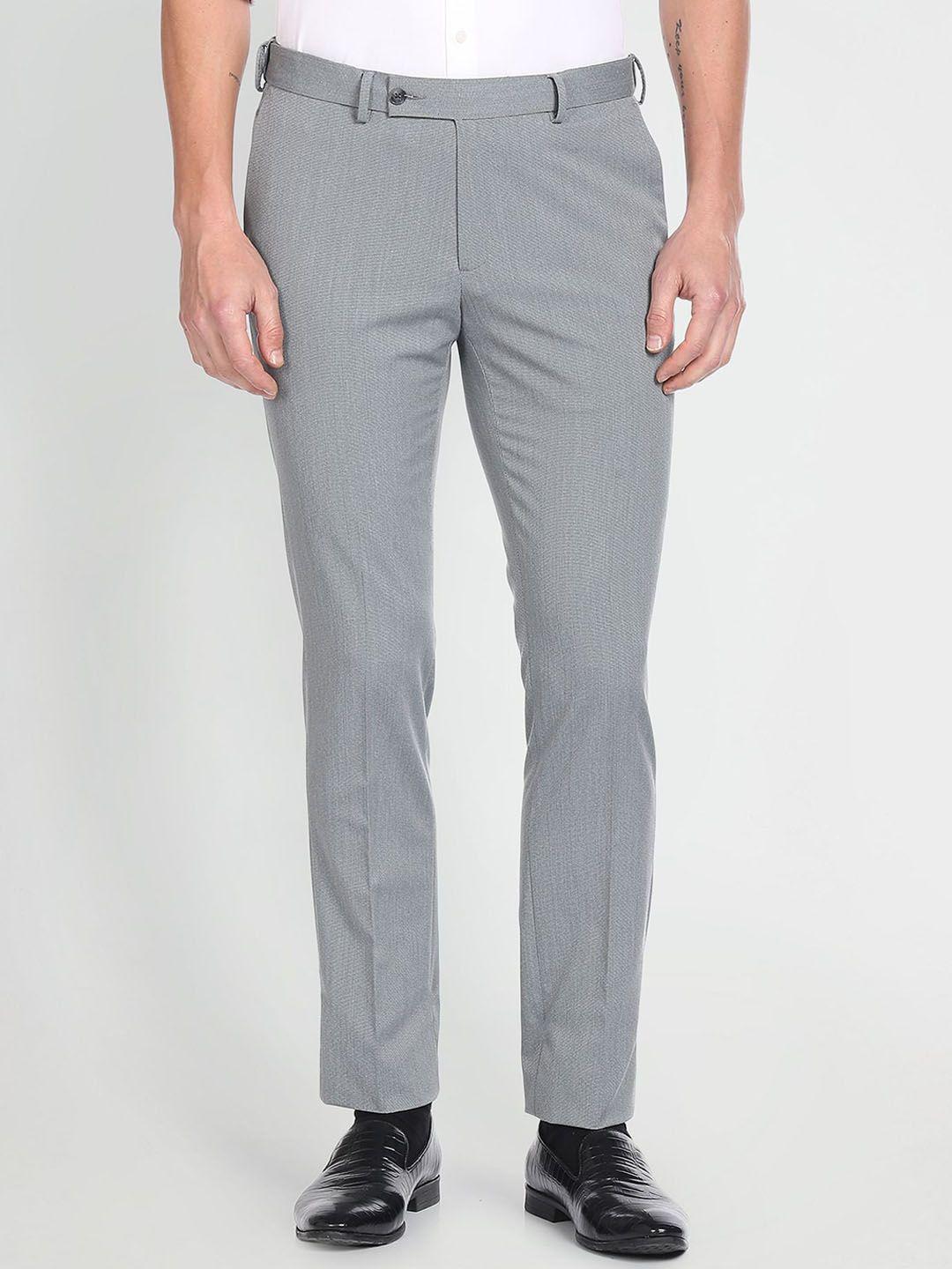 arrow-men-mid-rise-slim-fit-textured-formal-trousers