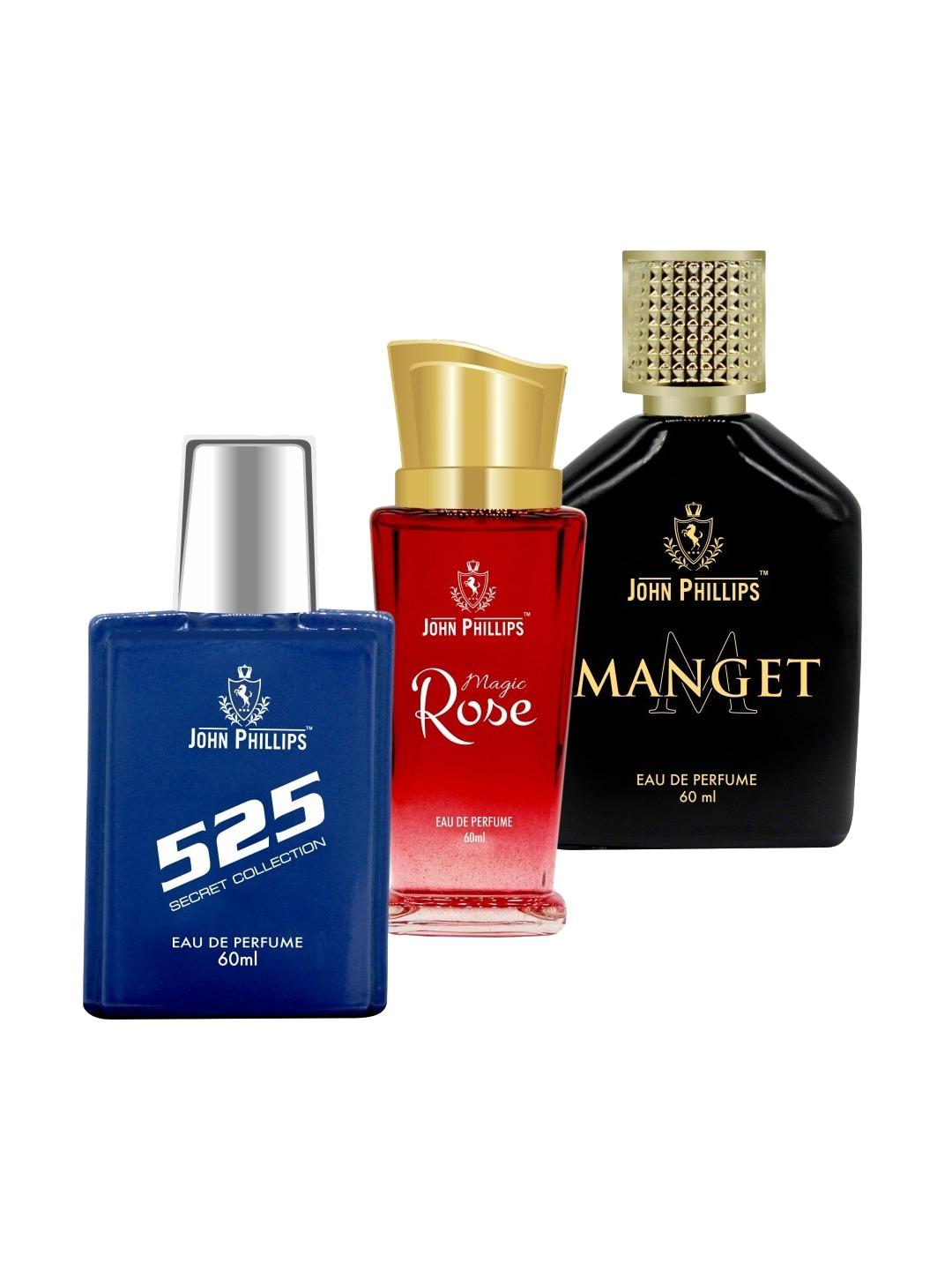 JOHN PHILLIPS Set of 3 Eau De Parfum - 525 + Manget + Magic Rose - 60ml Each
