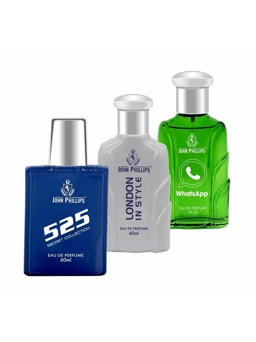 JOHN PHILLIPS Set of 3 Eau De Parfum - 525 + London In Style + Whatsapp - 60ml Each