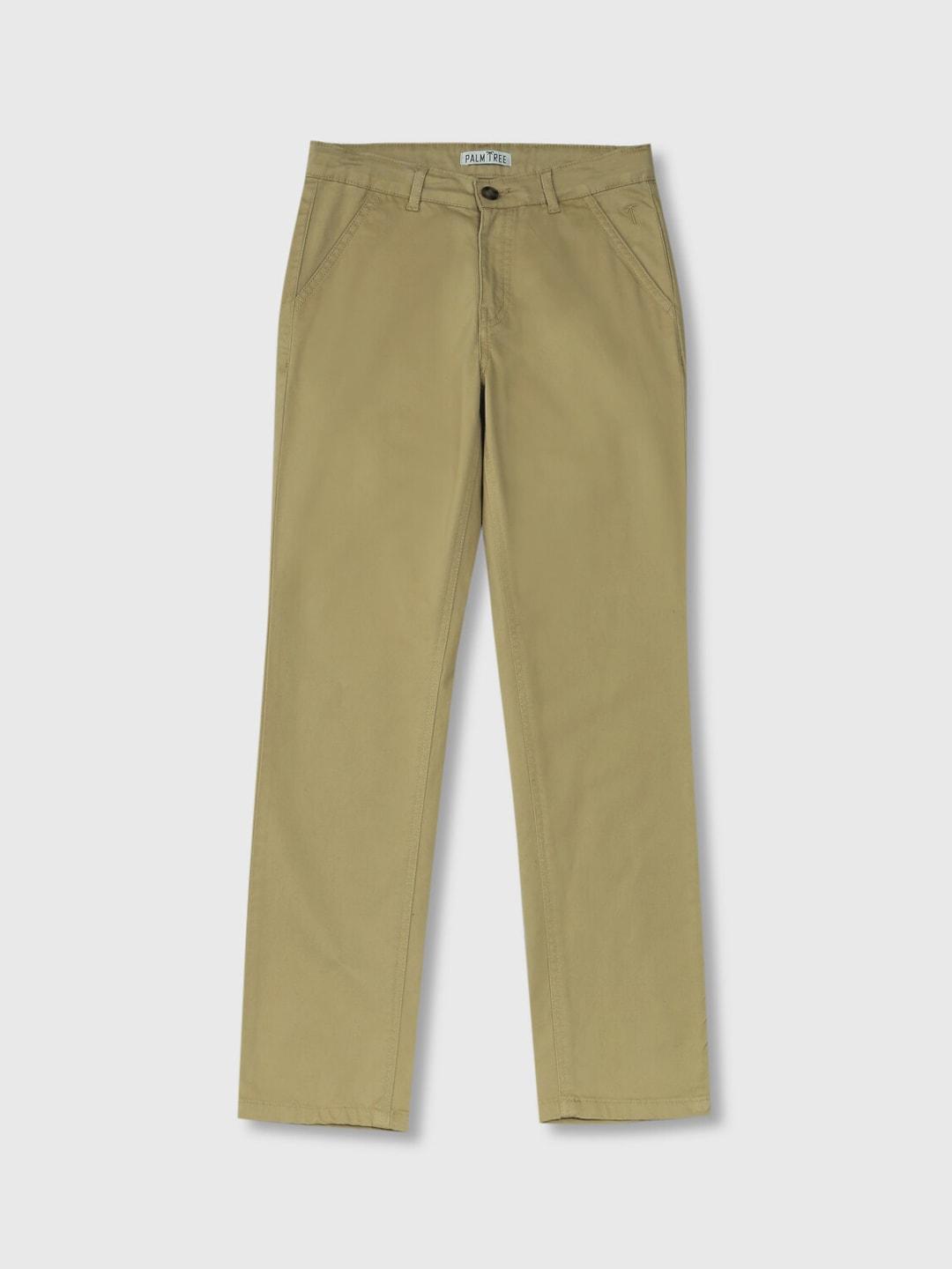 Palm Tree Boys Mid-Rise Cotton Chinos Trousers
