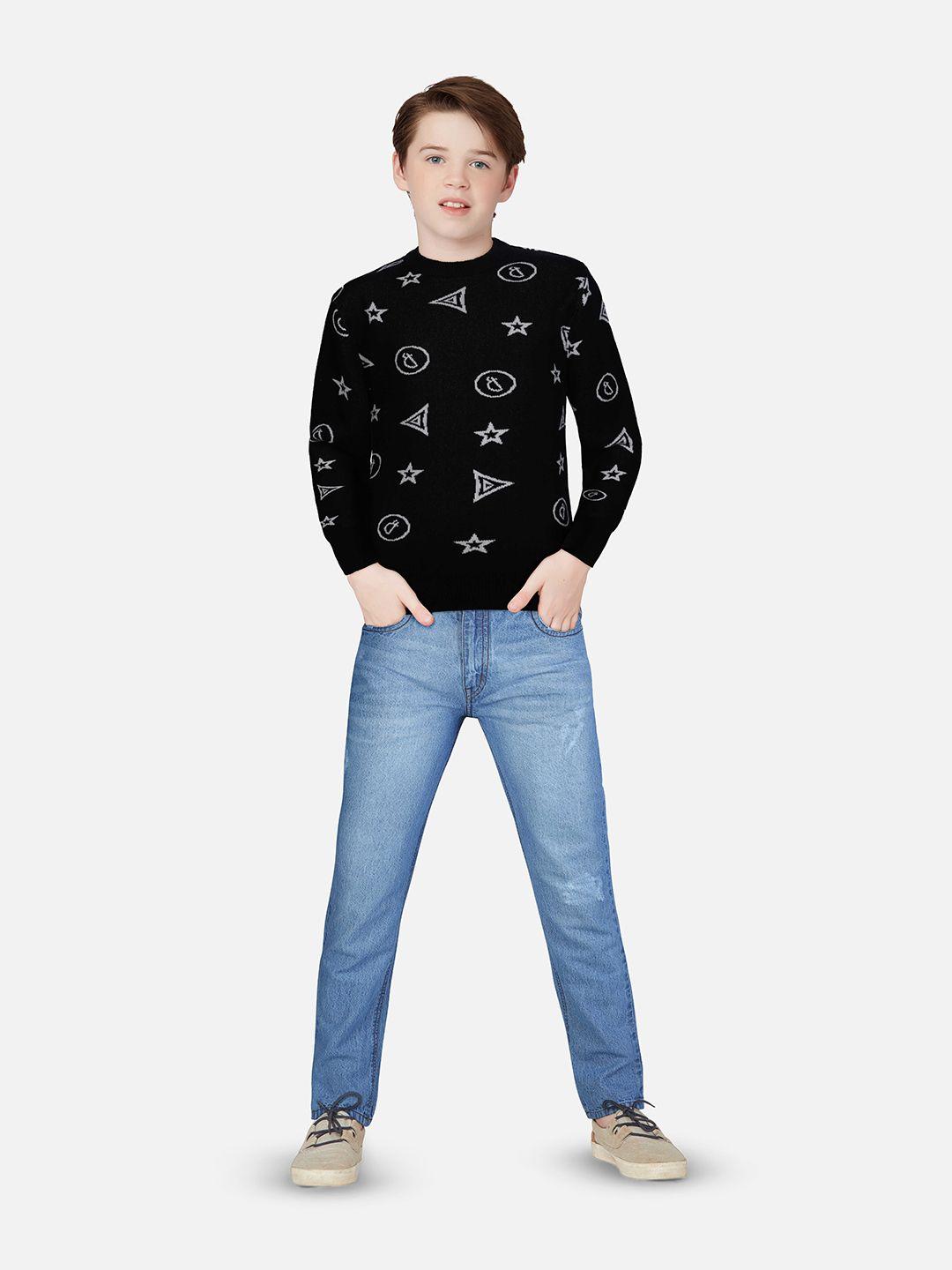 Gini and Jony Boys Self Design Pullover Sweaters