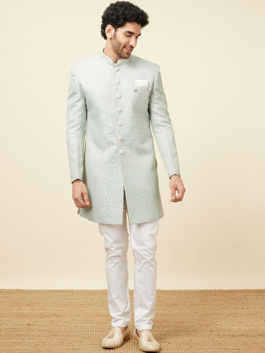 Manyavar Woven Design Sherwani With Trouser