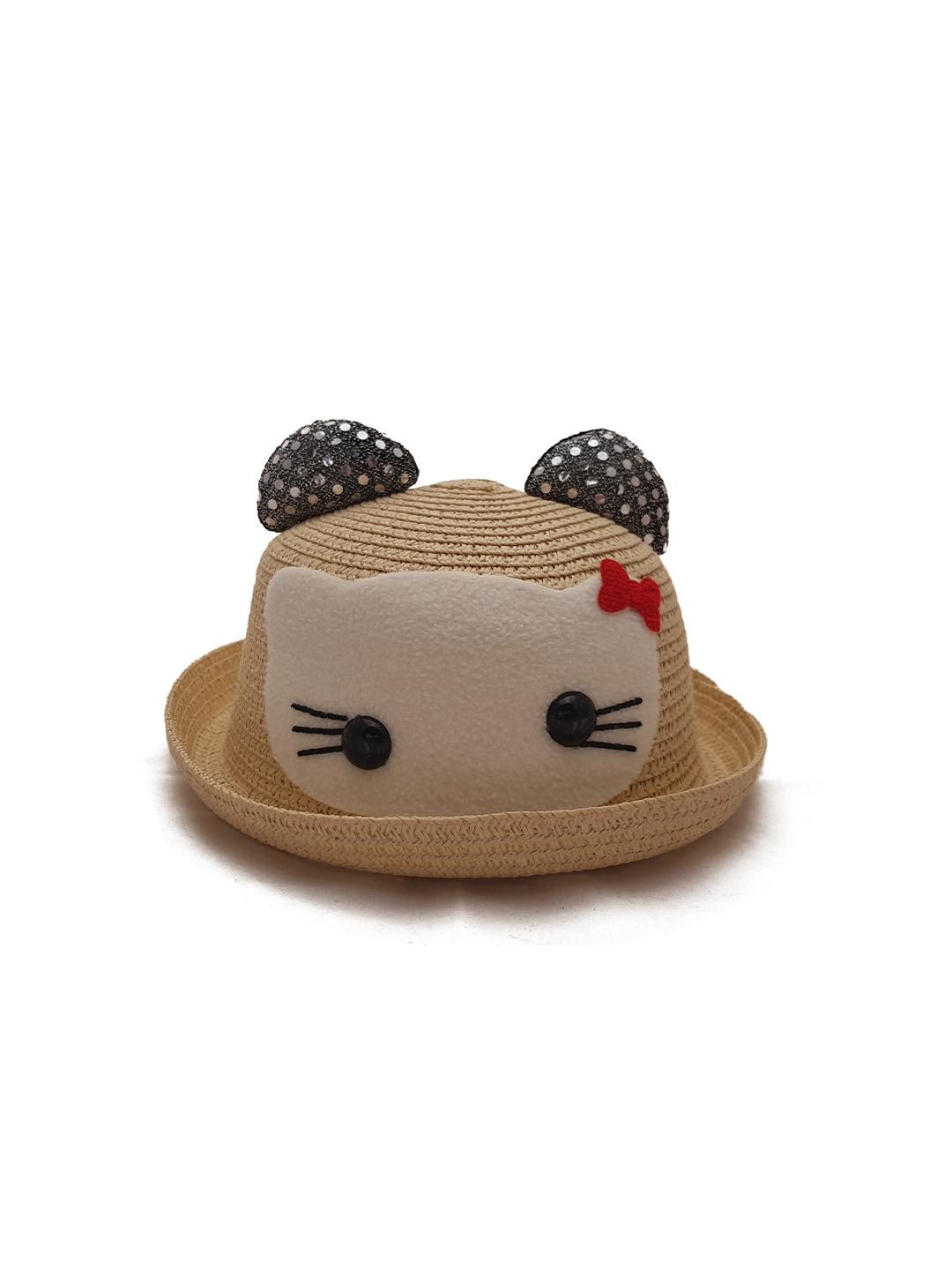 JENNA Boys Cat Applique Detail Straw Hat