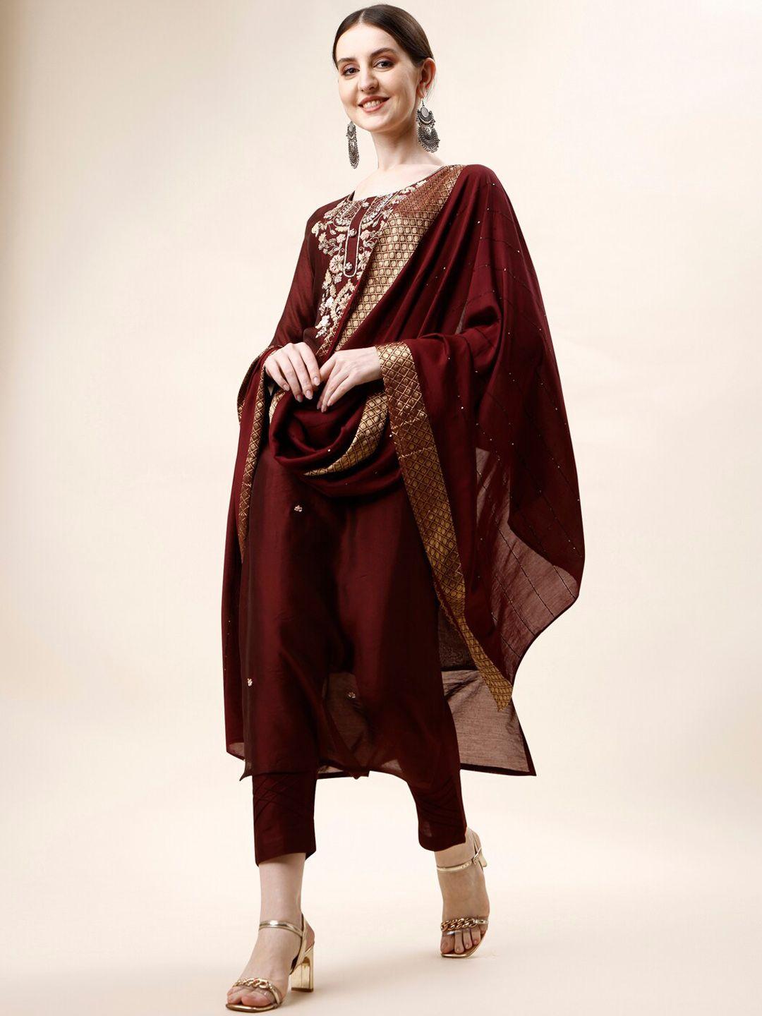 berrylicious-ethnic-embroidered-straight-chanderi-cotton-kurta-&-trousers-with-dupatta