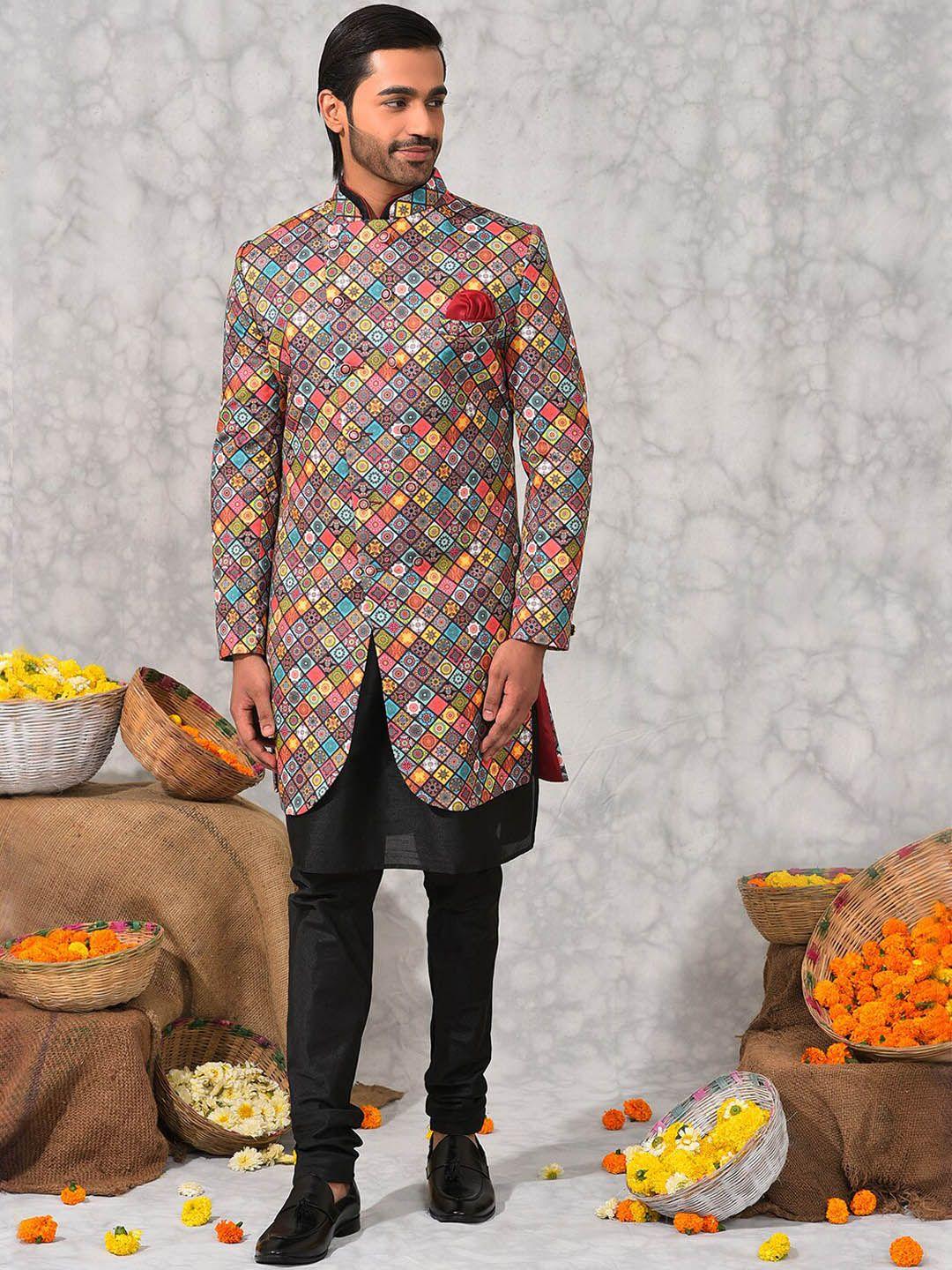 hangup-mandarin-collar-ethnic-motifs-printed-sherwani-set