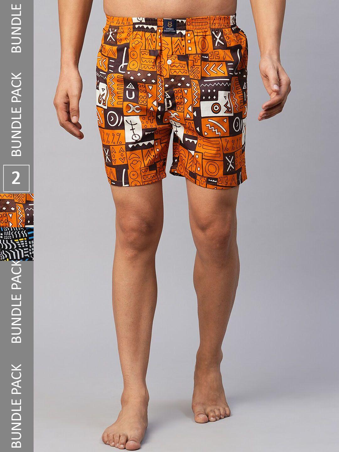 URBAN SCOTTISH Pack Of 2 Printed Pure Cotton Boxers USBX2427