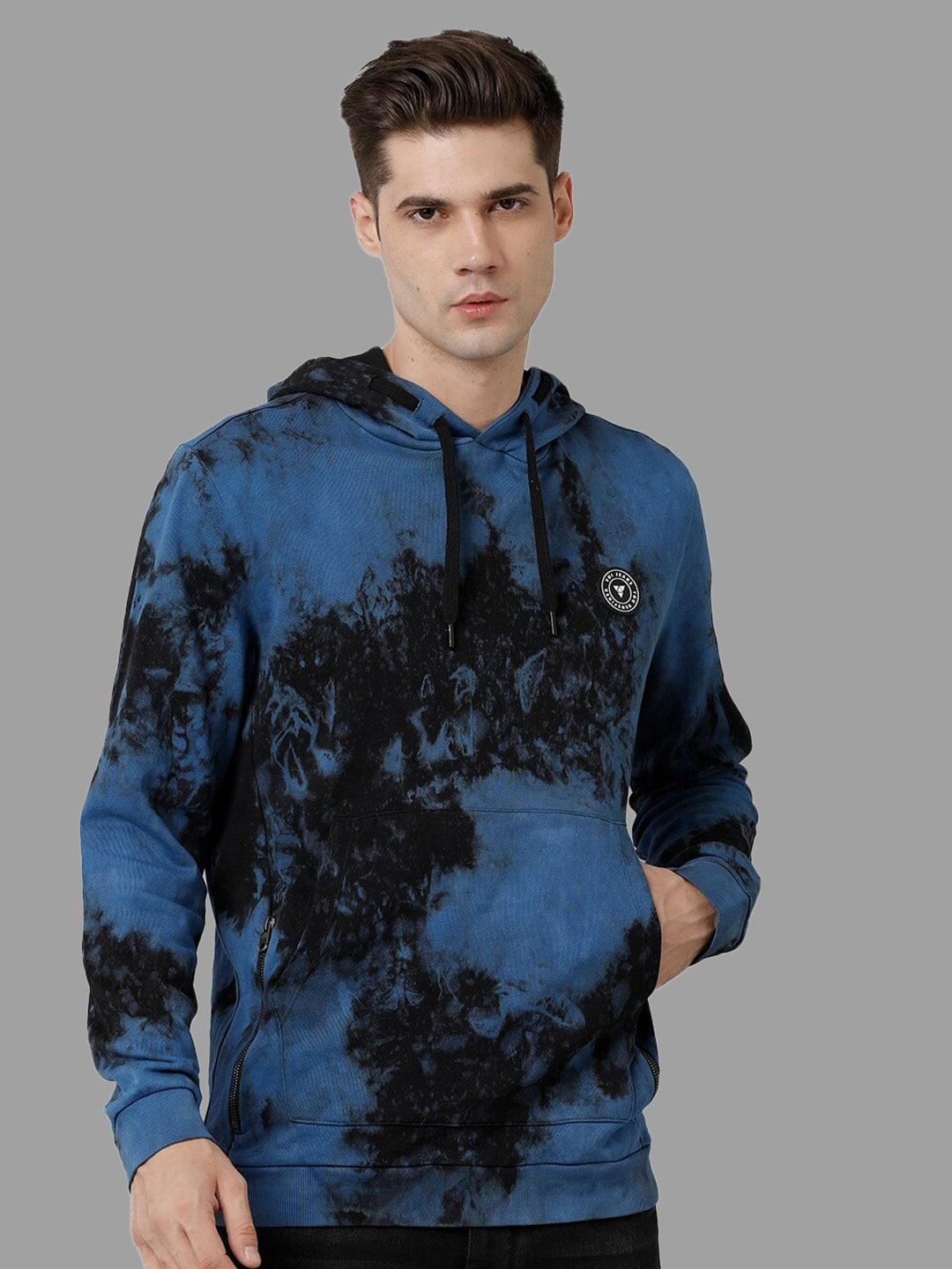 Voi Jeans Abstract Printed Hooded Pure Cotton Pullover Sweatshirt