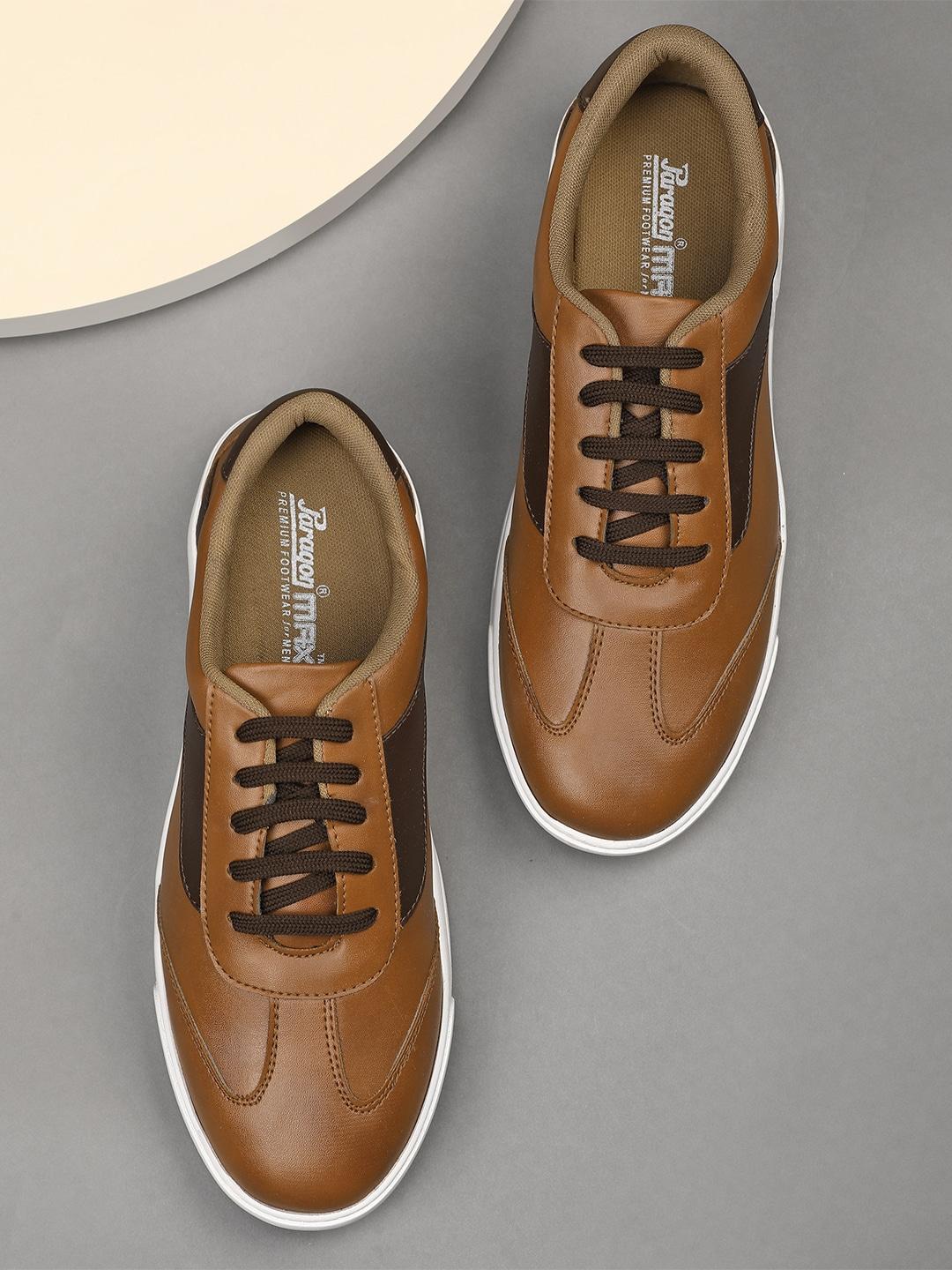 Paragon Men Textured Comfort Insole Contrast Sole Sneakers