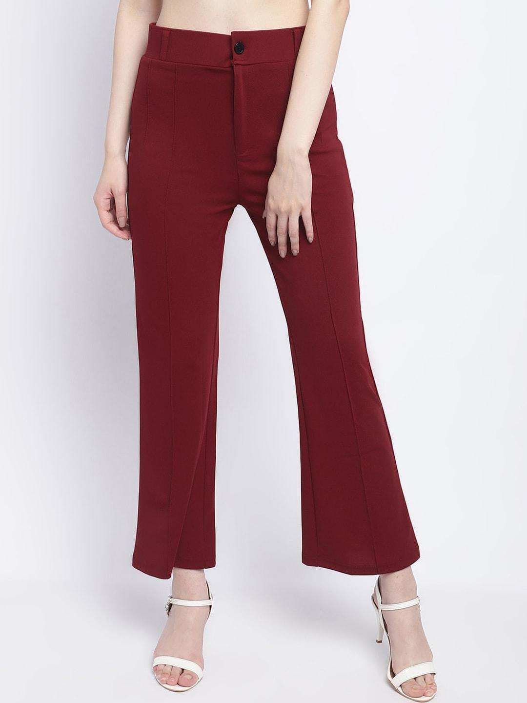 Wuxi Women Mid-Rise Relaxed Straight Leg Straight Fit Bootcut Trousers