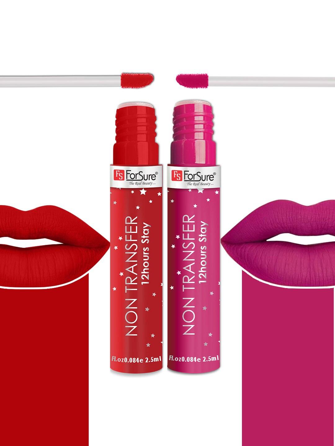 ForSure Set of 2 Stay Matte Non Transfer 12 Hours Stay Liquid Lipstick - 2.5ml Each