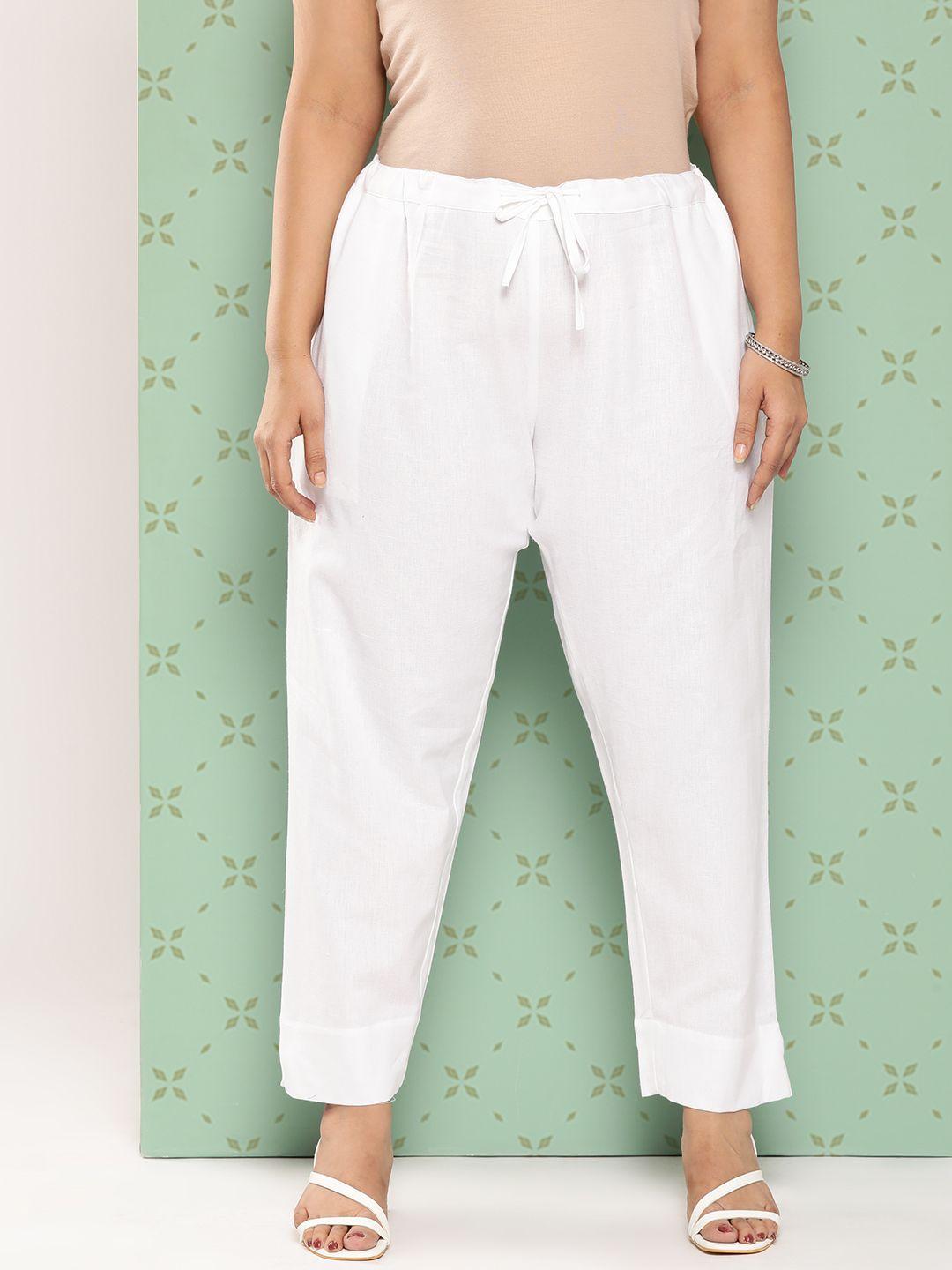 yufta-women-plus-size-norma-slim-fit-pure-cotton-ethnic-trousers