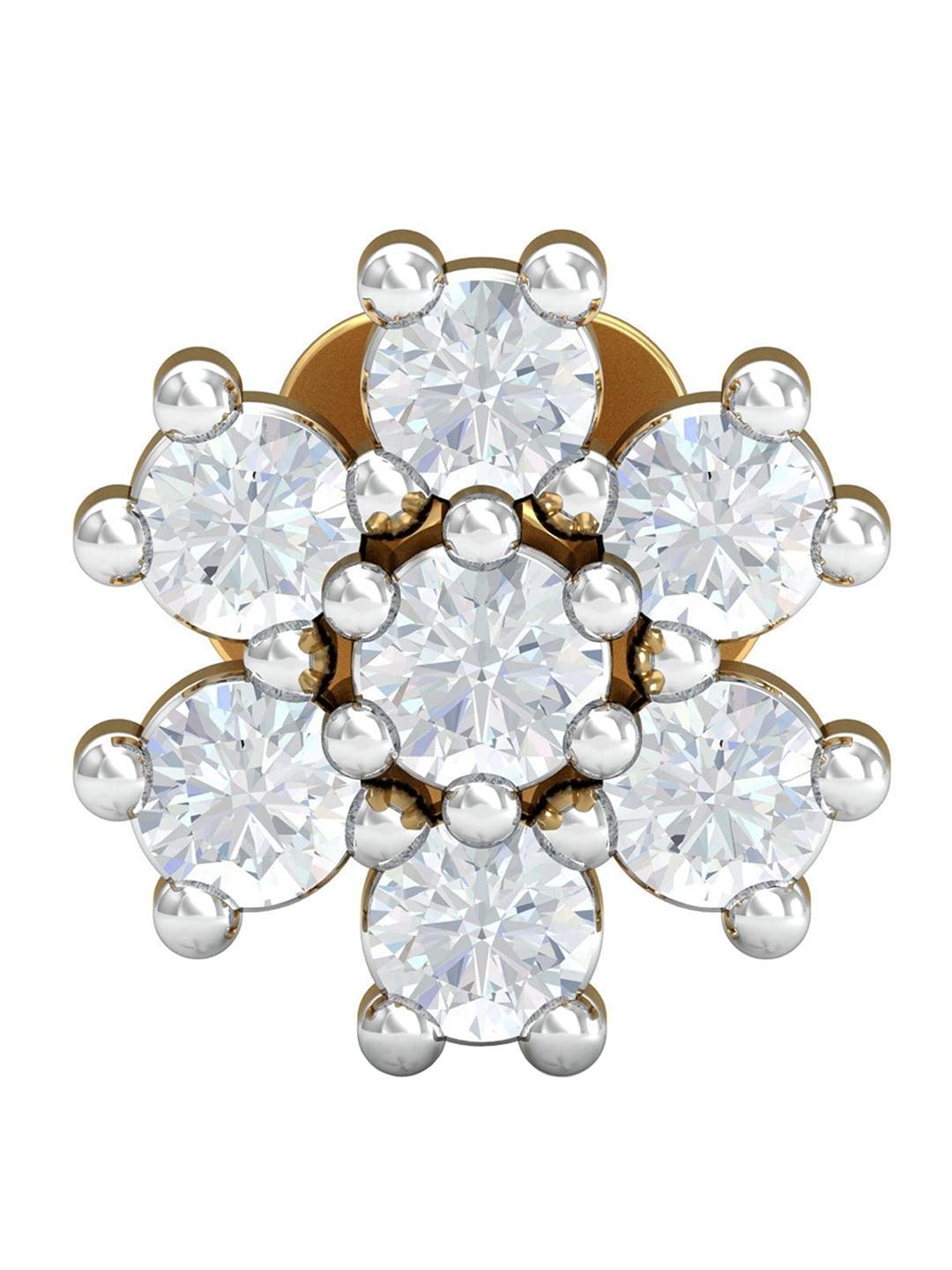 KUBERBOX Saakya 18KT Gold Diamond-Studded Nose Pin-0.48gm
