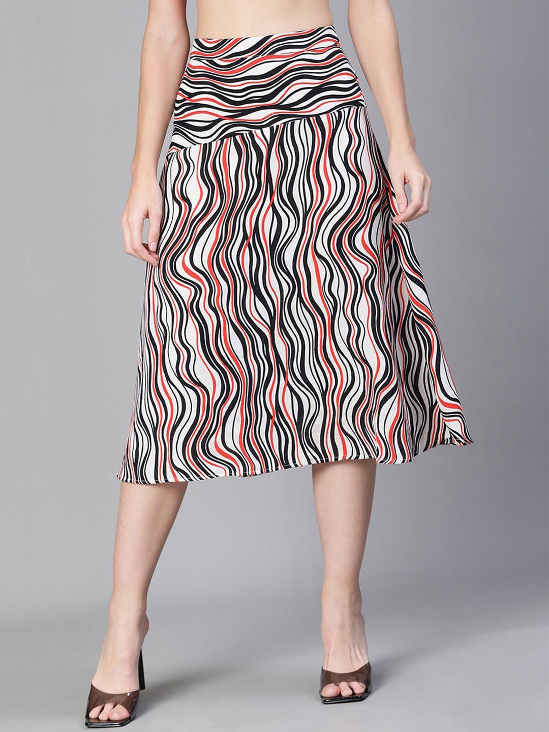Oxolloxo Layered Printed A-Line Flared Skirt