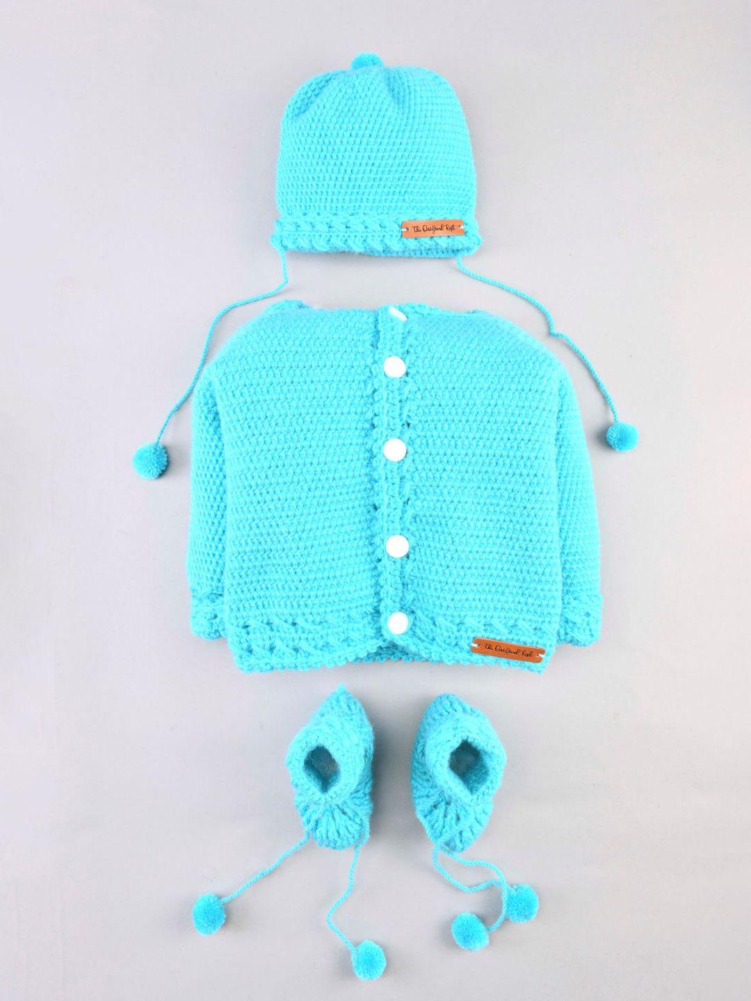 The Original Knit Infant Kids Ribbed Acrylic Cardigan Sweater Set