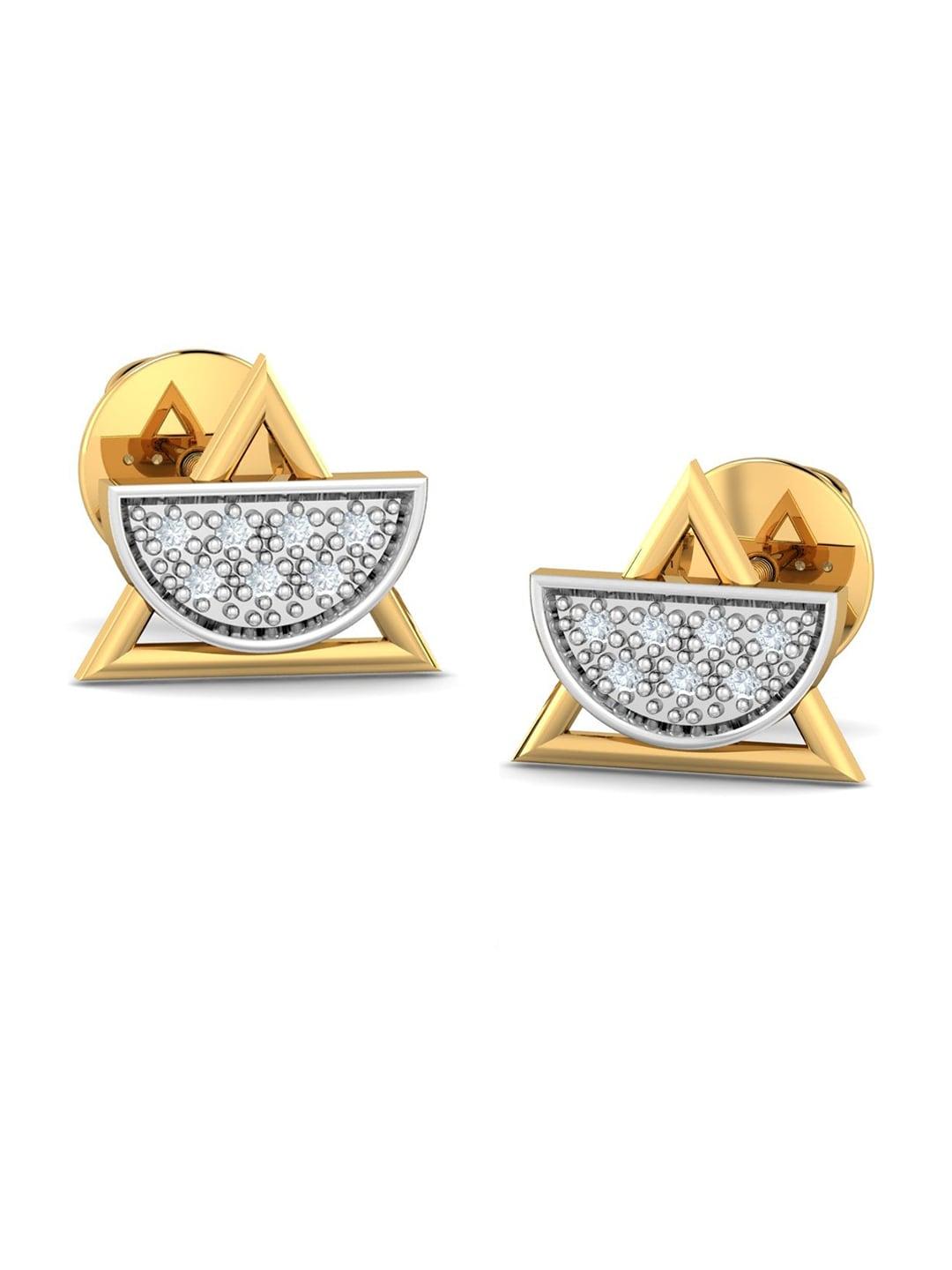 KUBERBOX Abelia 18KT Gold Diamond Studded Earrings - 1.7 g