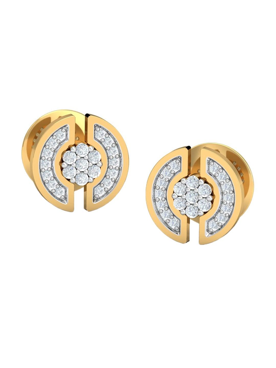 KUBERBOX Adora 18KT Gold Diamond-Studded Earrings-2.2gm