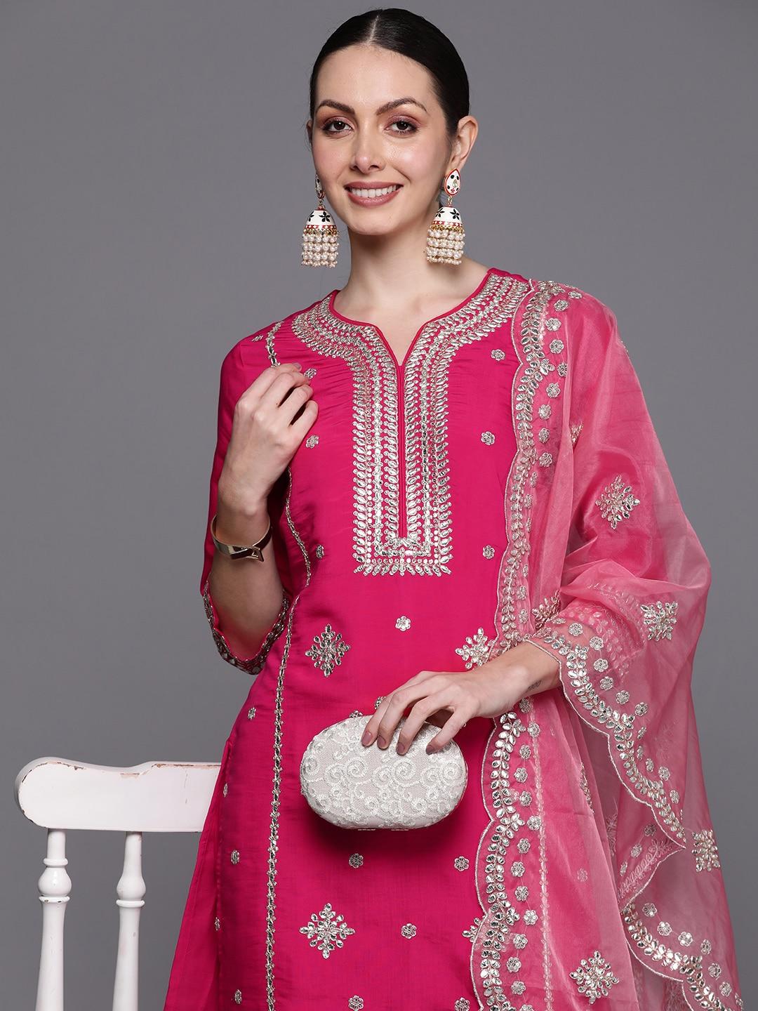 indo-era-ethnic-motifs-embroidered-panelled-gotta-patti-kurta-with-trousers-&-with-dupatta