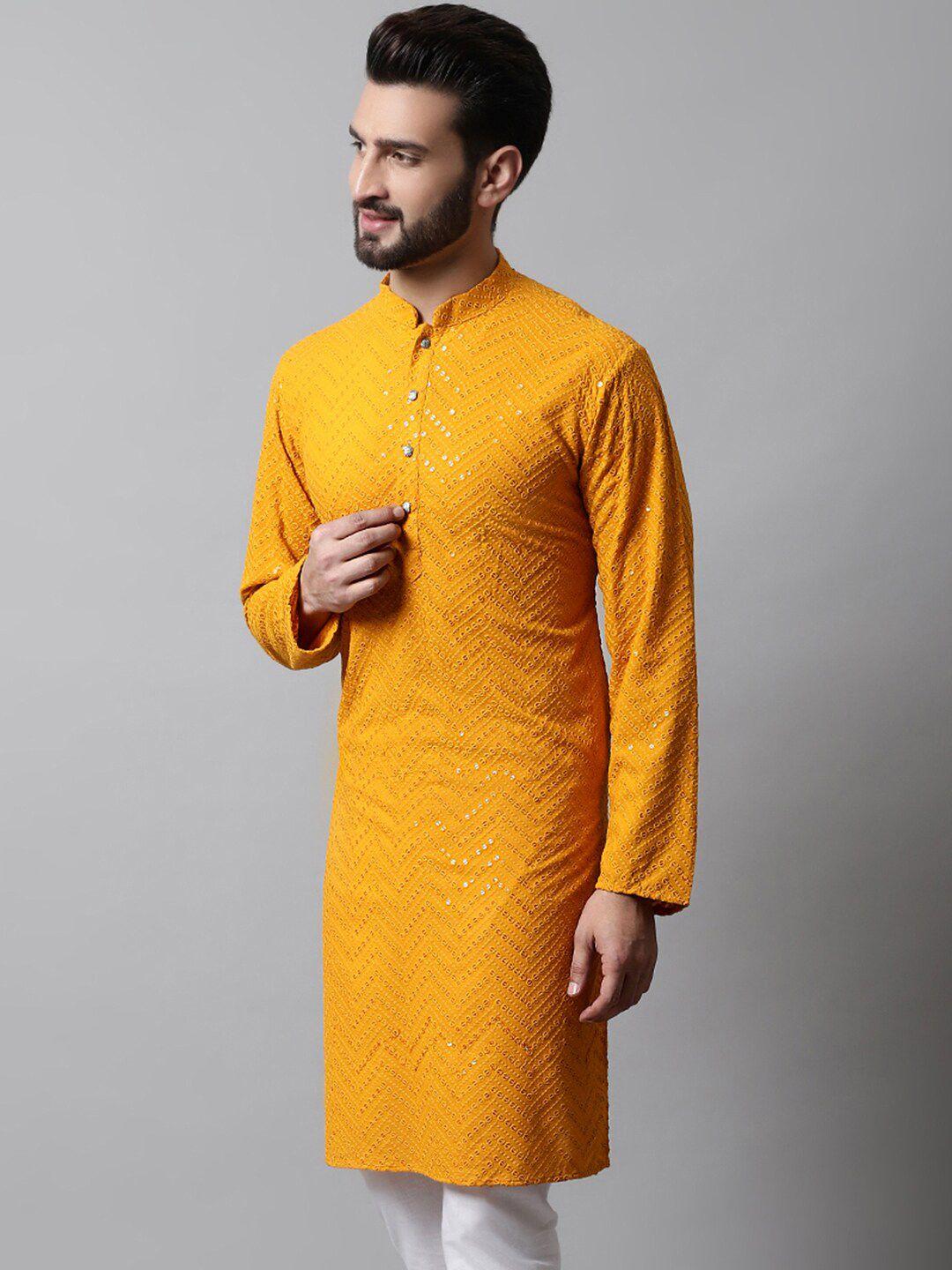 jompers-embroidered-mandarin-collar-sequined-pure-cotton-straight-kurta
