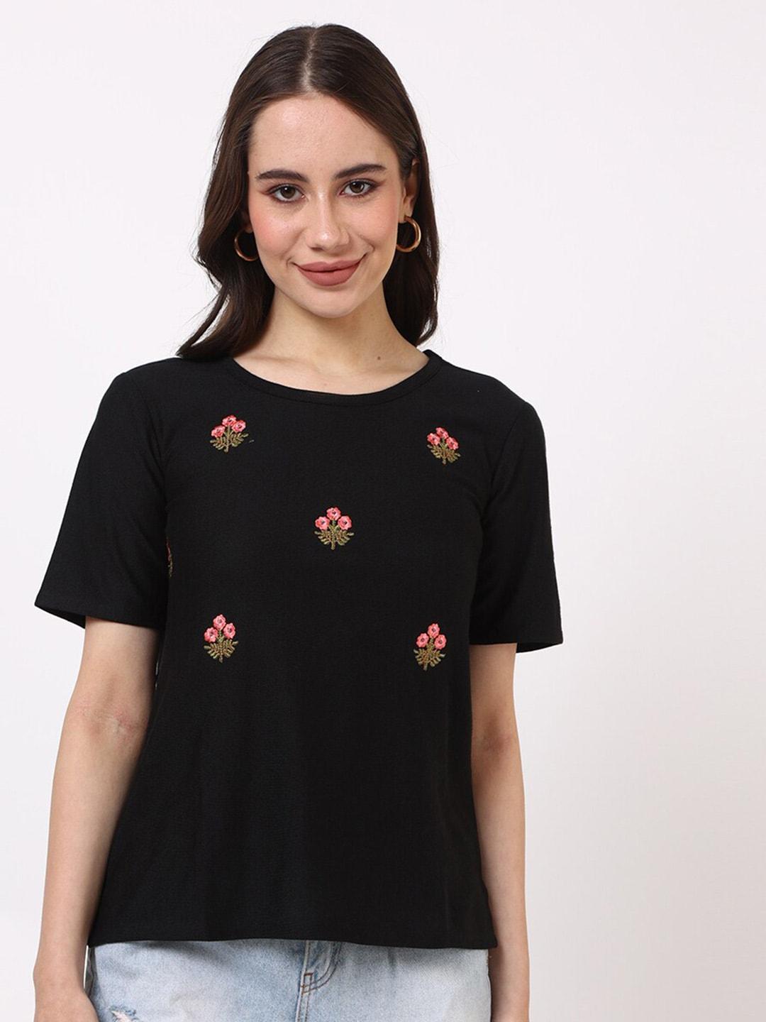 UNTUNG Floral Embroidered Cotton Top