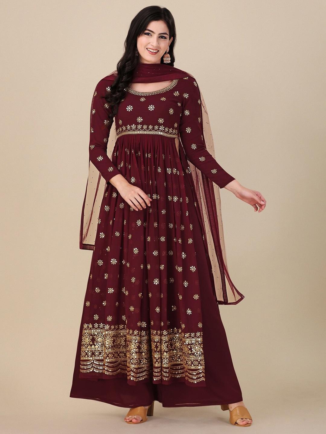 Ethnic Yard Ethnic Motifs Embroidered Semi-Stitched Dress Material