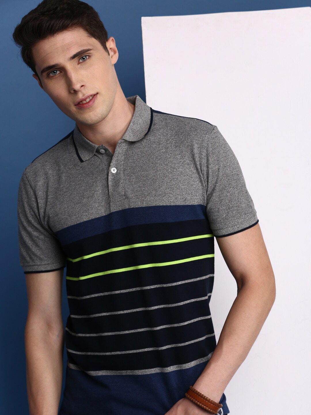 ONN Assorted Colourblocked Polo Collar Cotton T-shirt