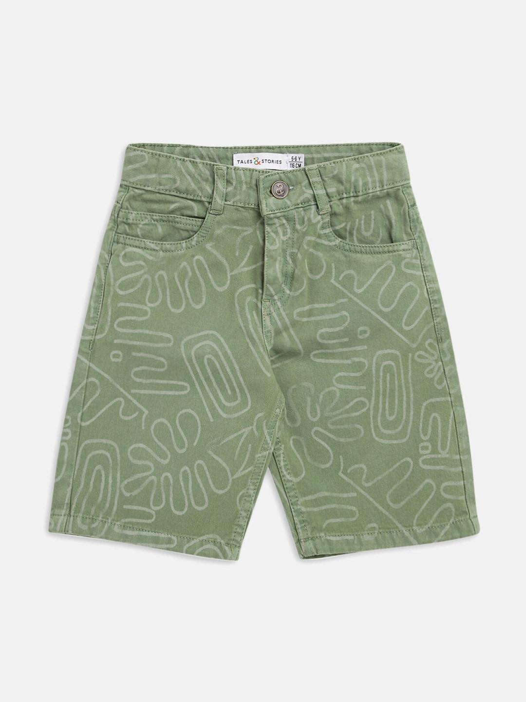 TALES & STORIES Boys Abstract Printed Cotton Shorts