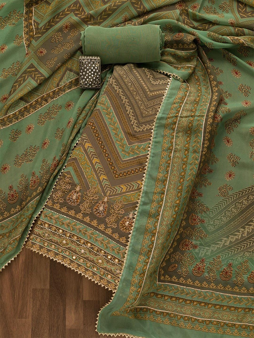 Koskii Ethnic Motifs Printed Unstitched Dress Material