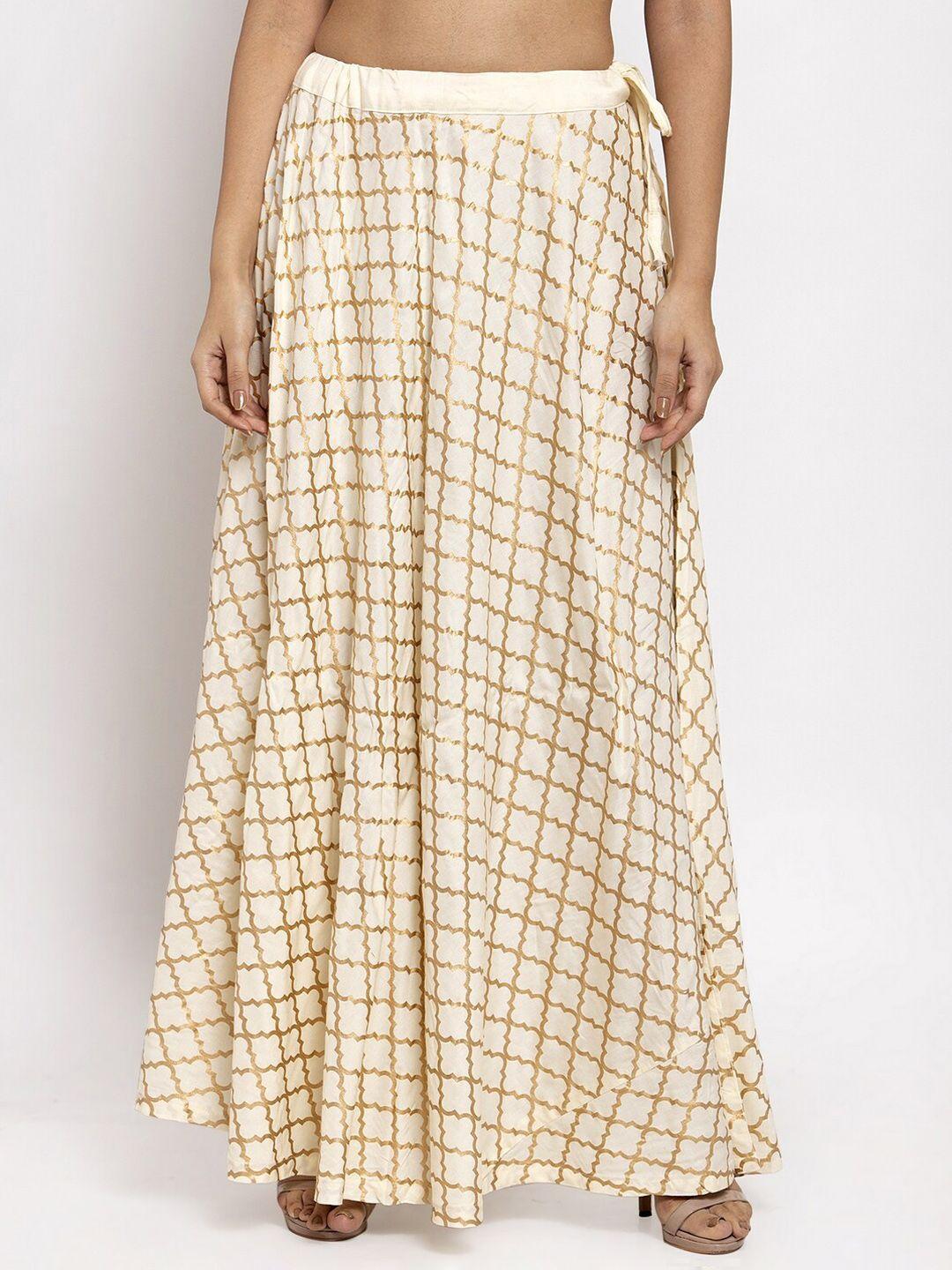 clora-creation-geometric-printed-flared-maxi-skirts