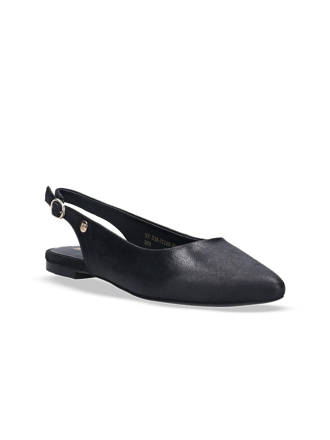 BAGATT Tabea Pointed Toe Leather Mules With Buckles Closure