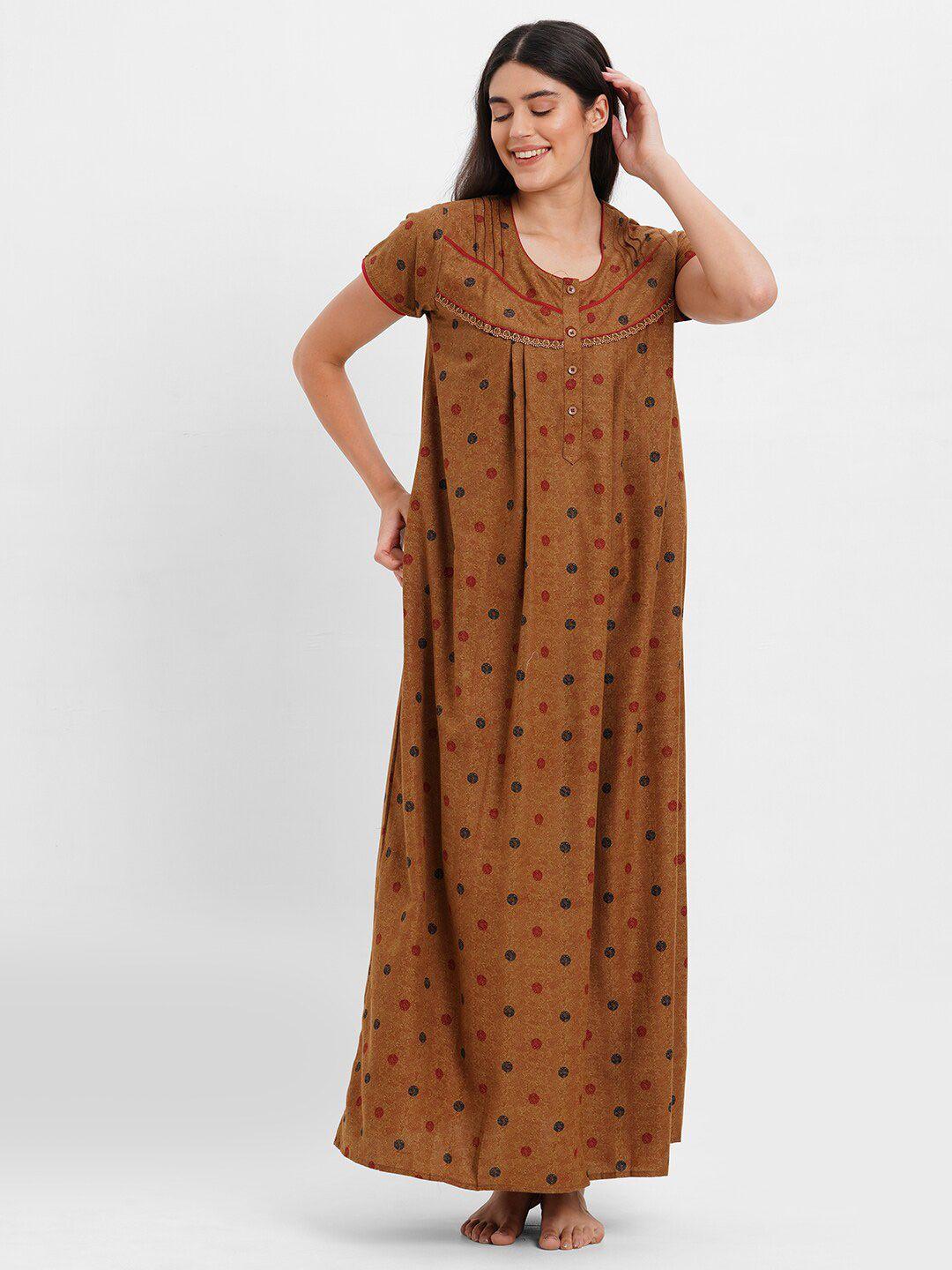 sweet-dreams-brown-printed-maxi-nightdress