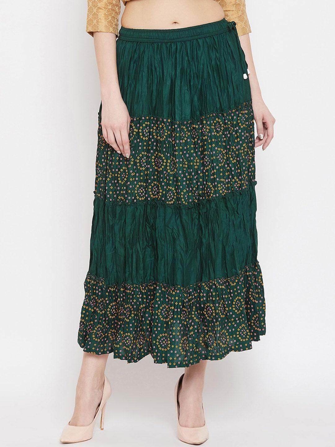 clora-creation-bandhani-printed-tiered-maxi-skirt