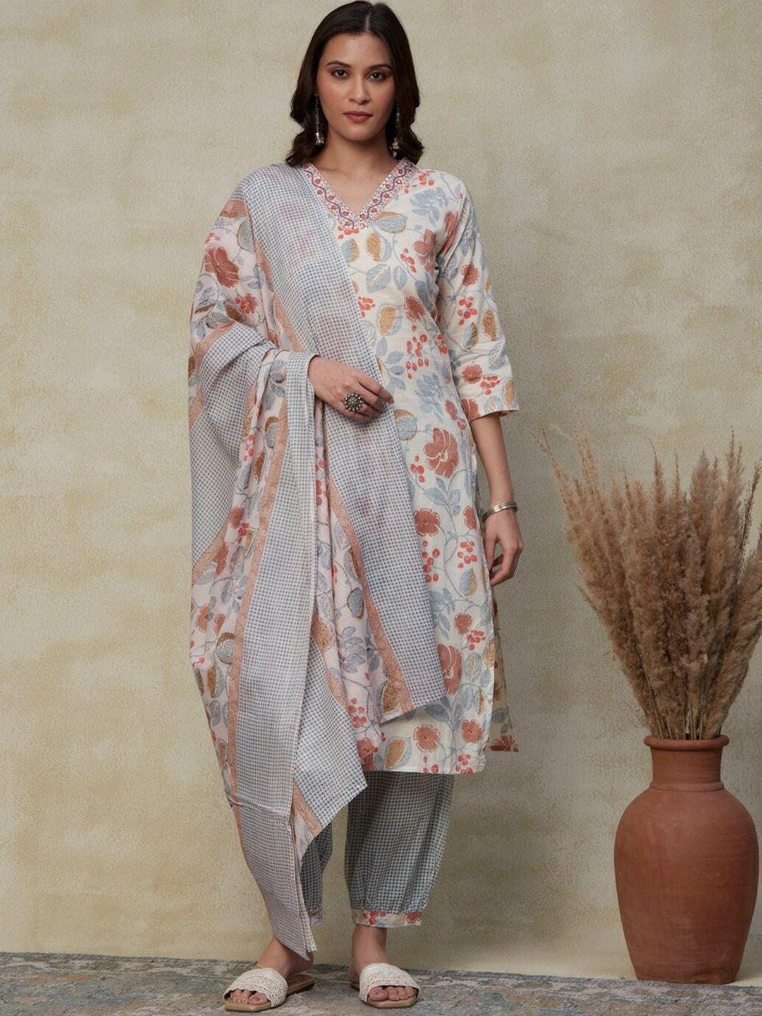 fashor-off-white-floral-printed-pure-cotton-kurta-with-salwar-&-with-dupatta