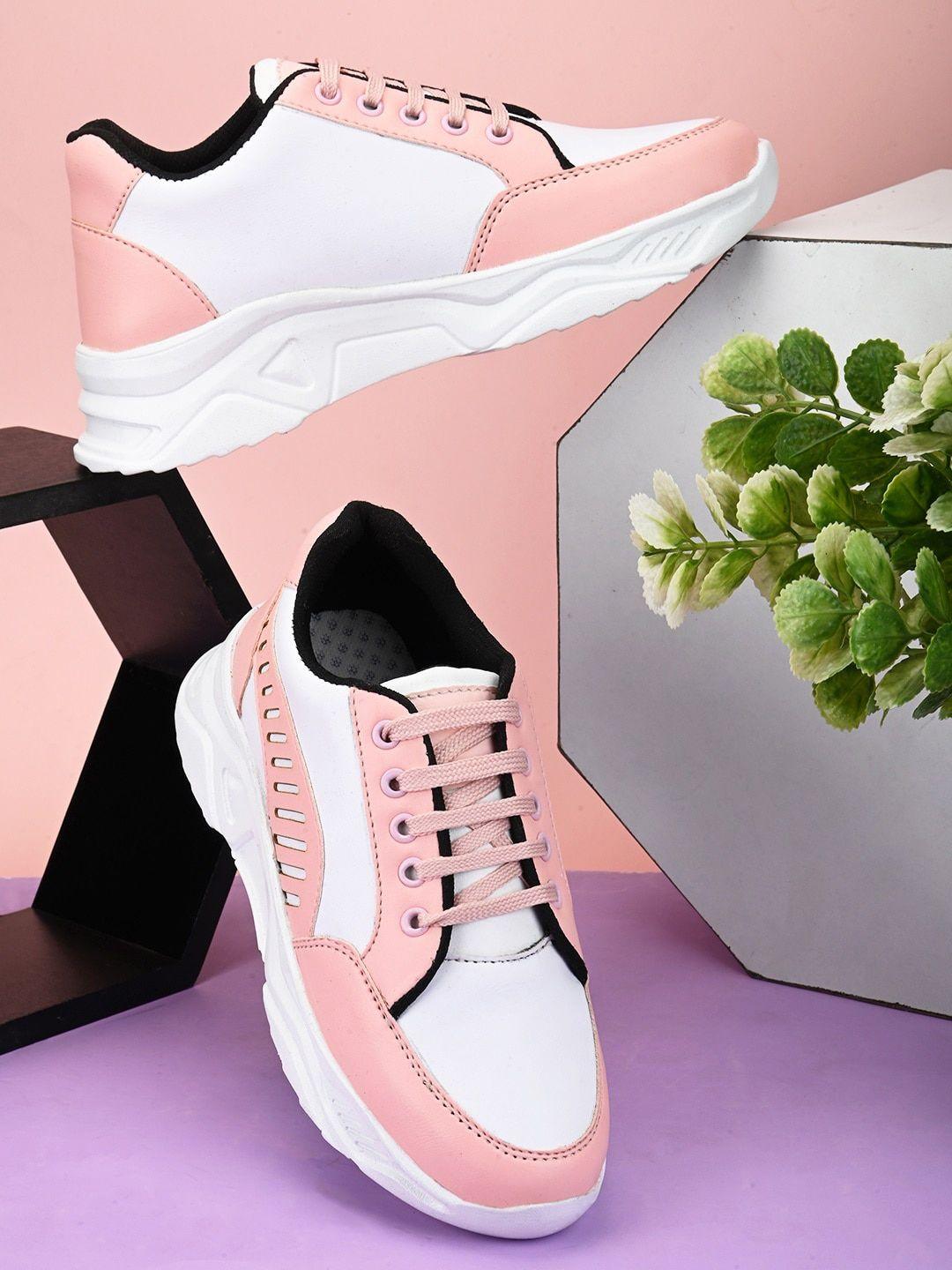 roadster-women-pink-&-white-colourblocked-lightweight-athletic-insole-sneakers