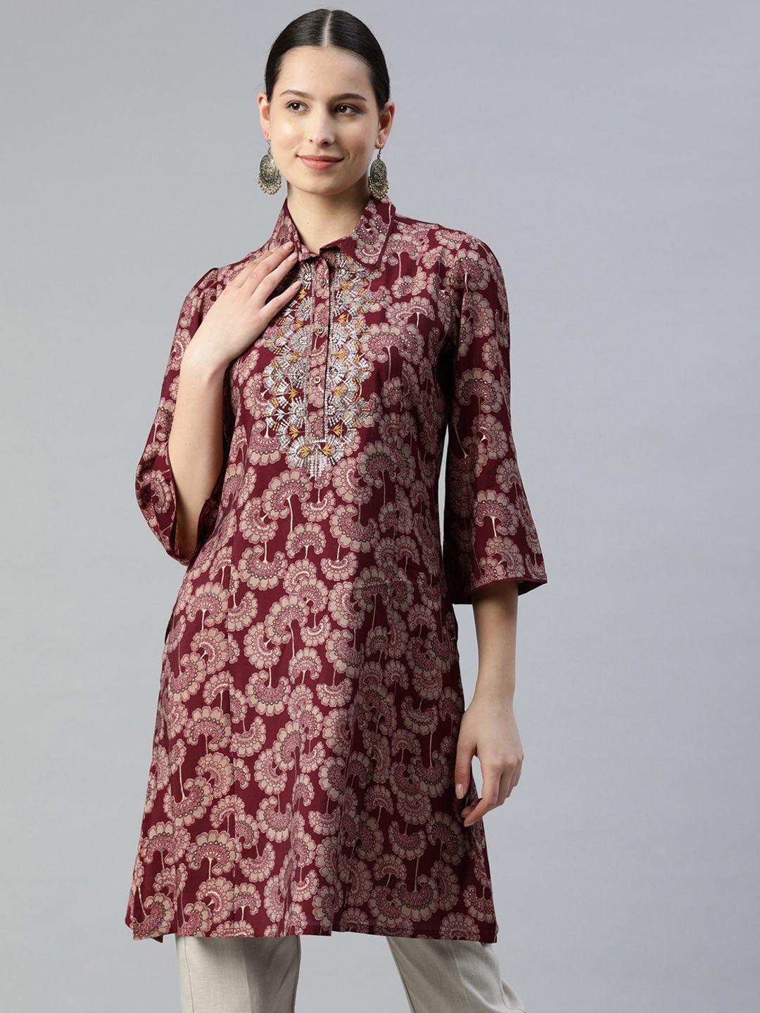 nayam-by-lakshita-modal-shirt-collar-printed-ethnic-tunic