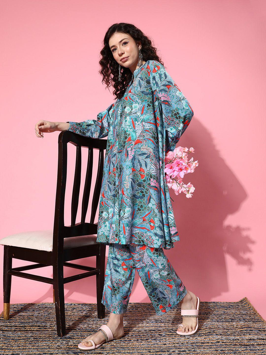 varanga-women-abstract-printed-regular-a-line-kurta-with-trousers