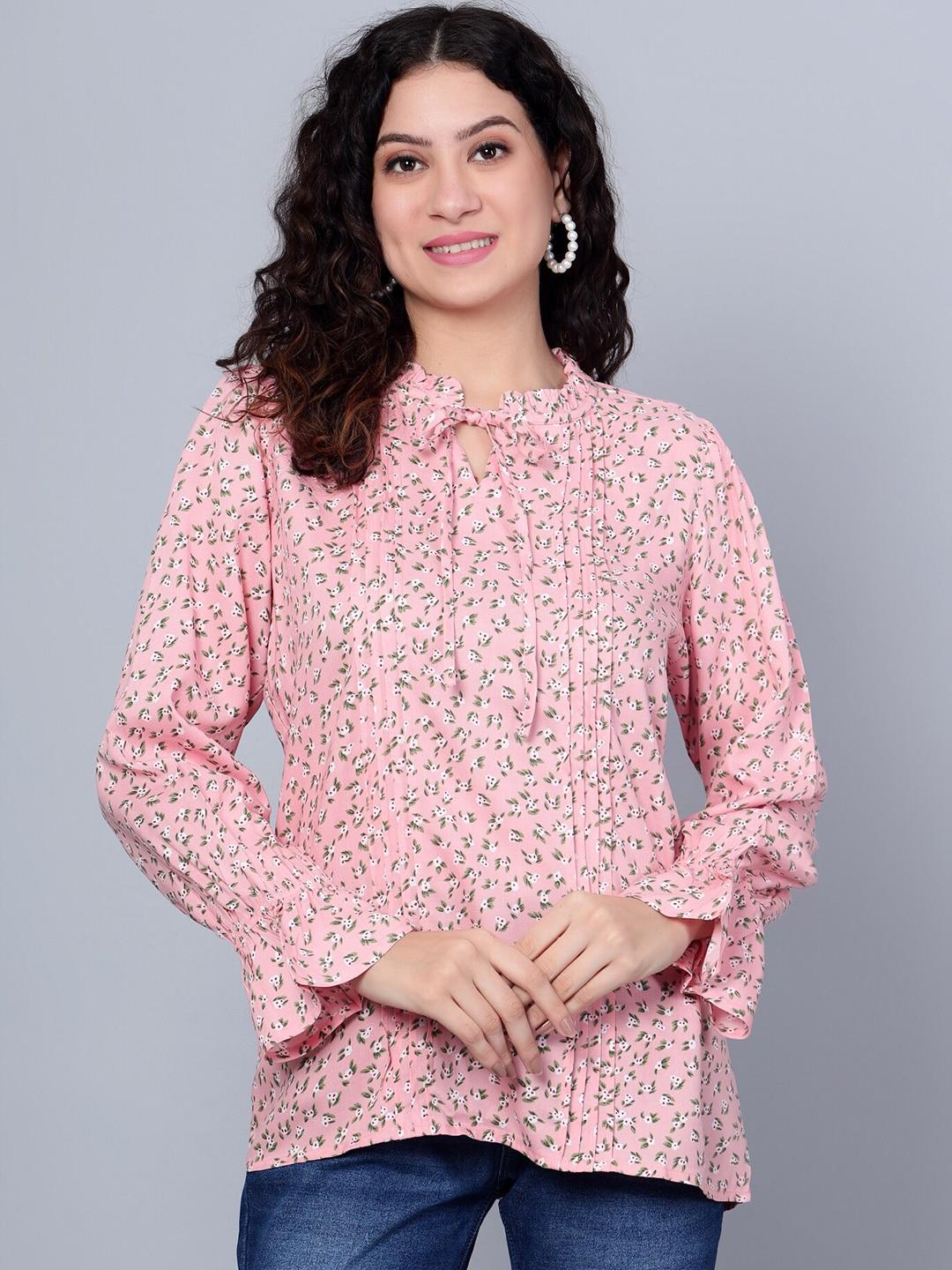 cantabil-floral-printed-tie-up-neck-top