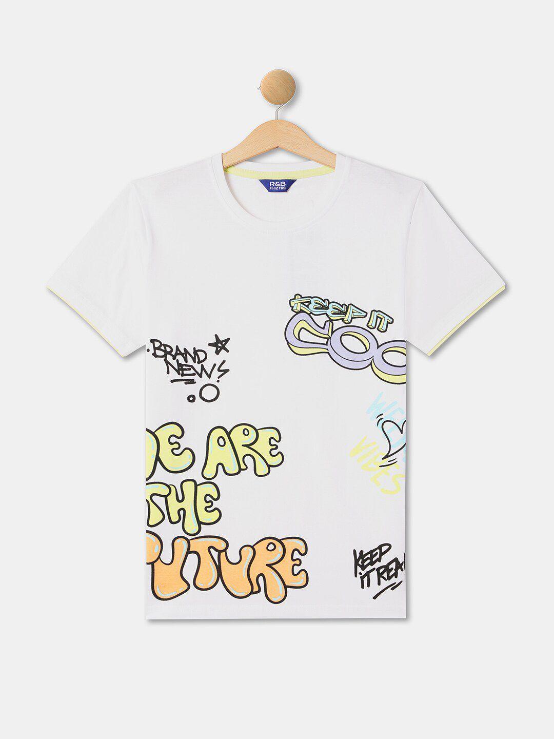 R&B Boys Typography Printed Cotton T-Shirt